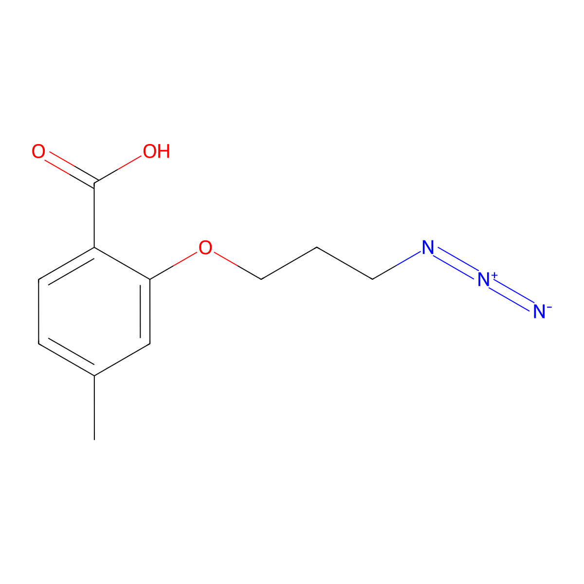 2-(3-Azidopropoxy)-4-methylbenzoic acid molecular structure, CAS 2096986-67-1
