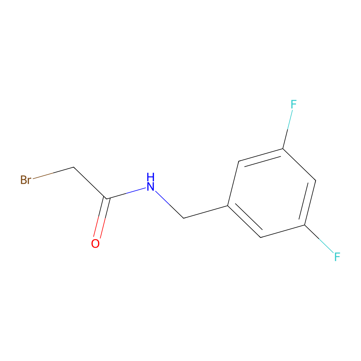 2-Bromo-n-(3,5-difluorobenzyl)acetamide molecular structure, CAS 2096986-68-2