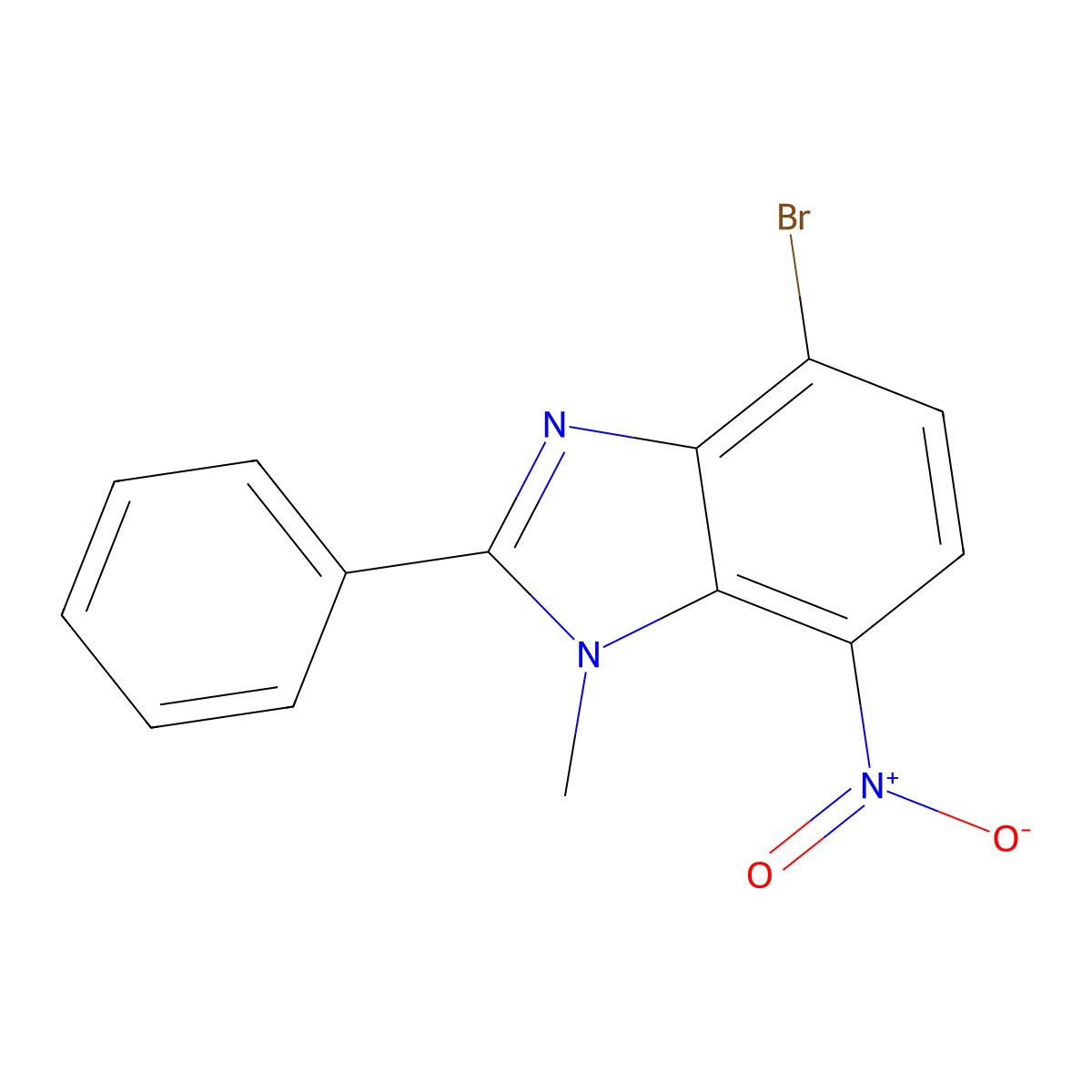 4-Bromo-1-methyl-7-nitro-2-phenylbenzimidazole molecular structure, CAS 2096986-91-1