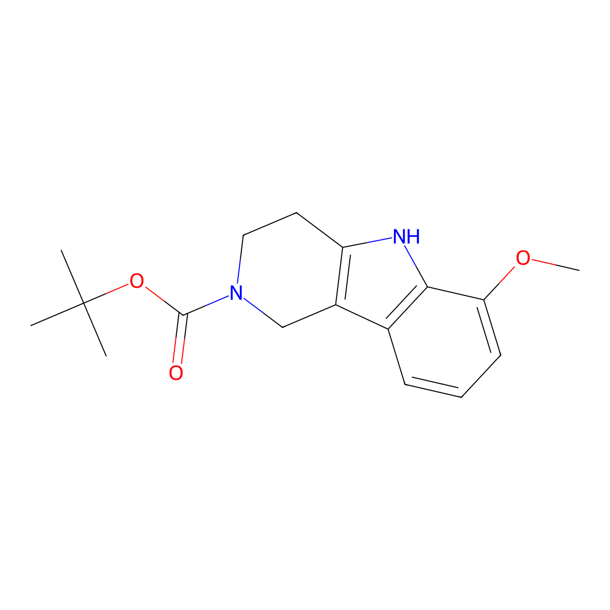 tert-Butyl 6-methoxy-3,4-dihydro-1H-pyrido[4,3-b]indole-2(5H)-carboxylate molecular structure, CAS 2096986-98-8