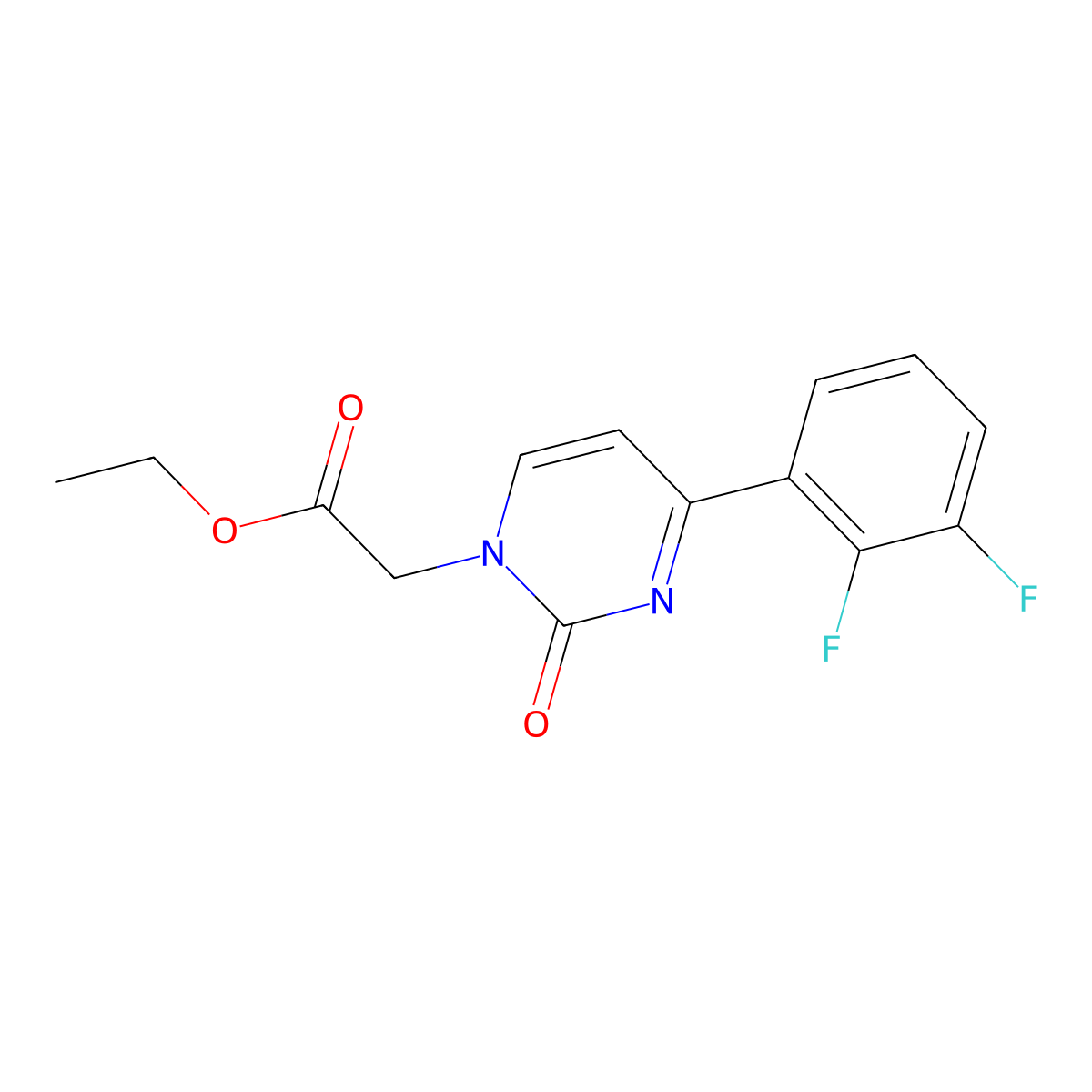 Ethyl [4-(2,3-difluorophenyl)-2-oxopyrimidin-1(2h)-yl]acetate molecular structure, CAS 2096986-99-9