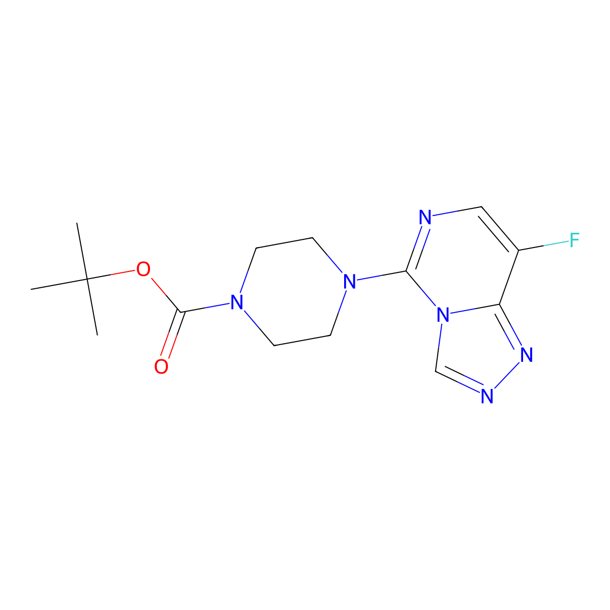 tert-Butyl 4-(8-fluoro[1,2,4]triazolo[4,3-c]pyrimidin-5-yl)piperazine-1-carboxylate molecular structure, CAS 2096987-10-7