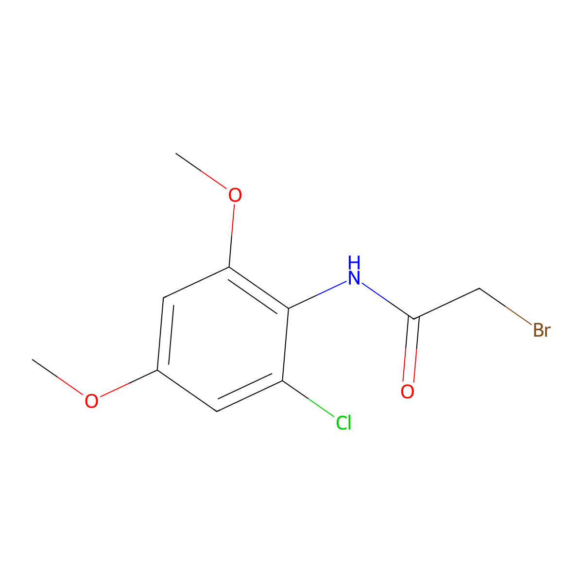 2-Bromo-n-(2-chloro-4,6-dimethoxyphenyl)acetamide molecular structure, CAS 2096987-15-2