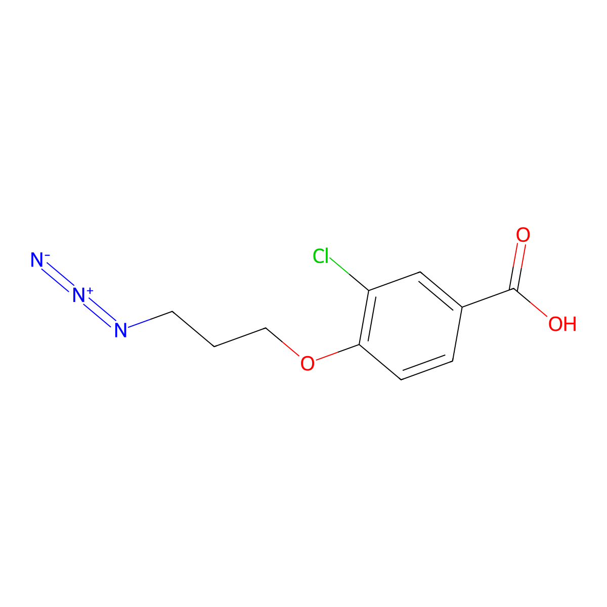 4-(3-Azidopropoxy)-3-chlorobenzoic acid molecular structure, CAS 2096987-16-3