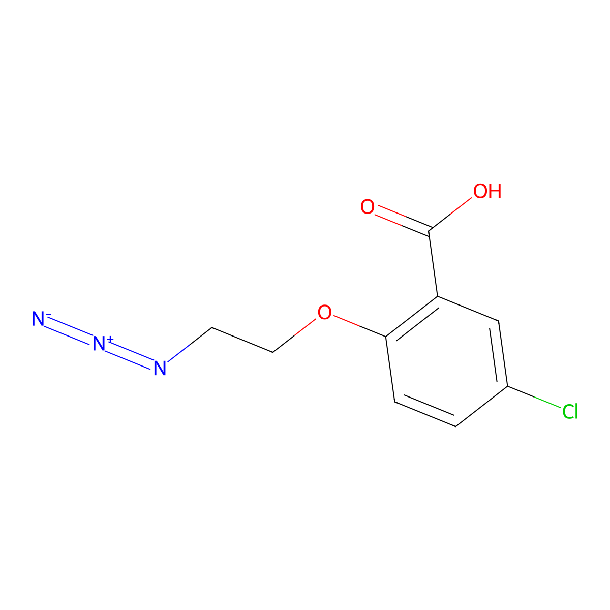 2-(2-Azidoethoxy)-5-chlorobenzoic acid molecular structure, CAS 2096987-20-9