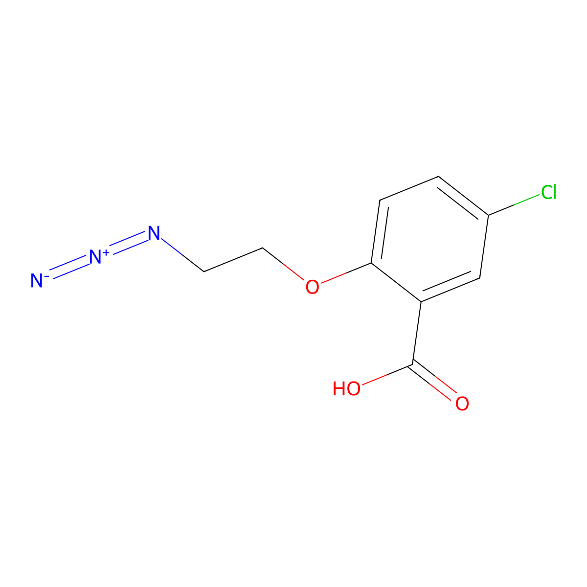 2-(2-Azidoethoxy)-5-chlorobenzoic acid molecular structure, CAS 2096987-20-9