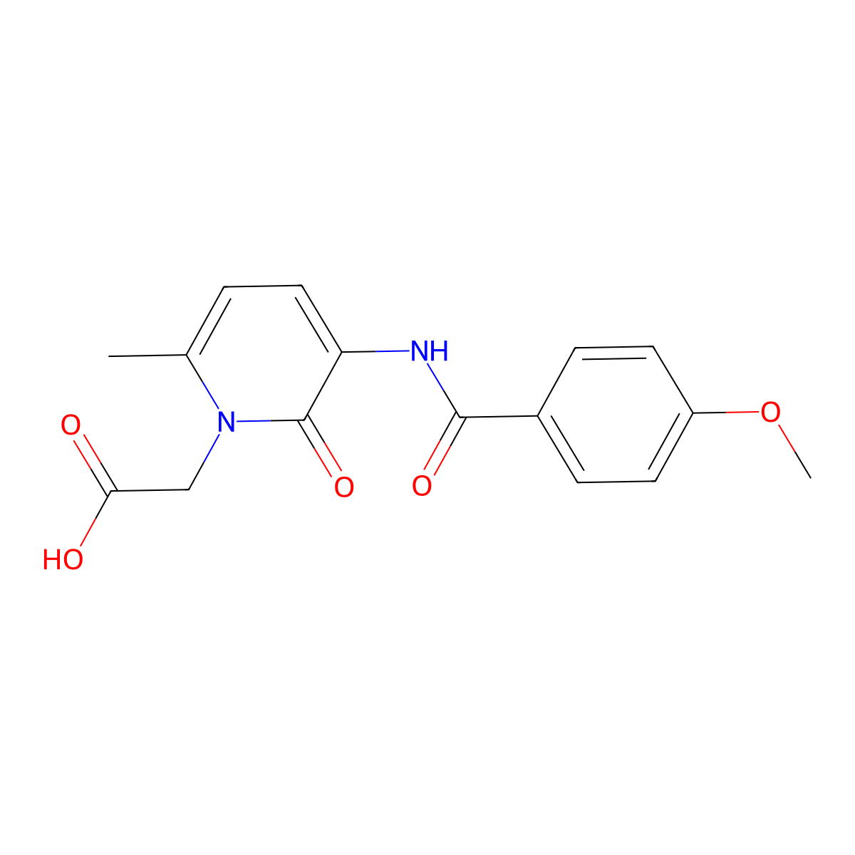[3-[(4-Methoxybenzoyl)amino]-6-methyl-2-oxopyridin-1(2H)-YL]acetic acid molecular structure, CAS 2096987-34-5