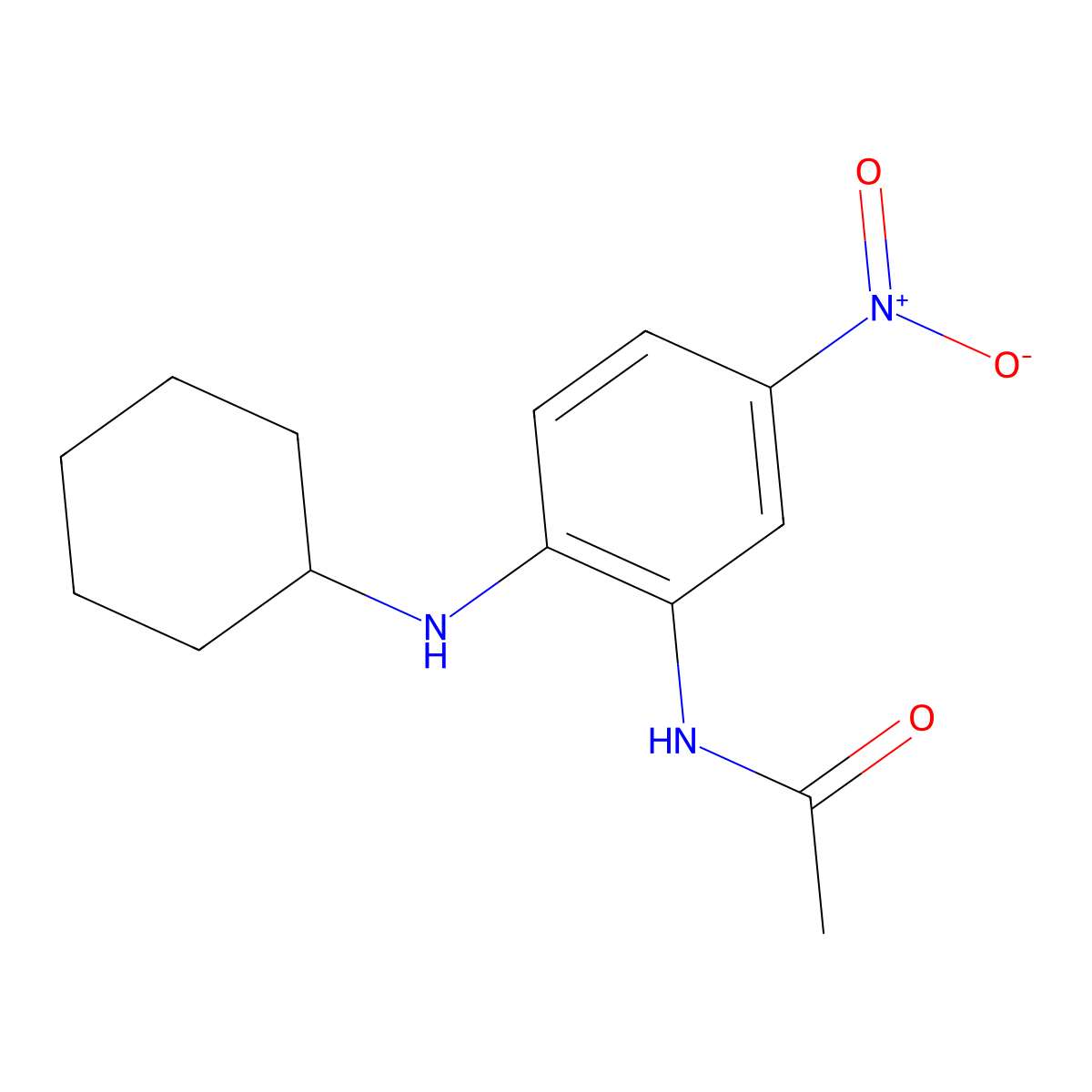 N-[2-(cyclohexylamino)-5-nitrophenyl]acetamide molecular structure, CAS 2096987-42-5