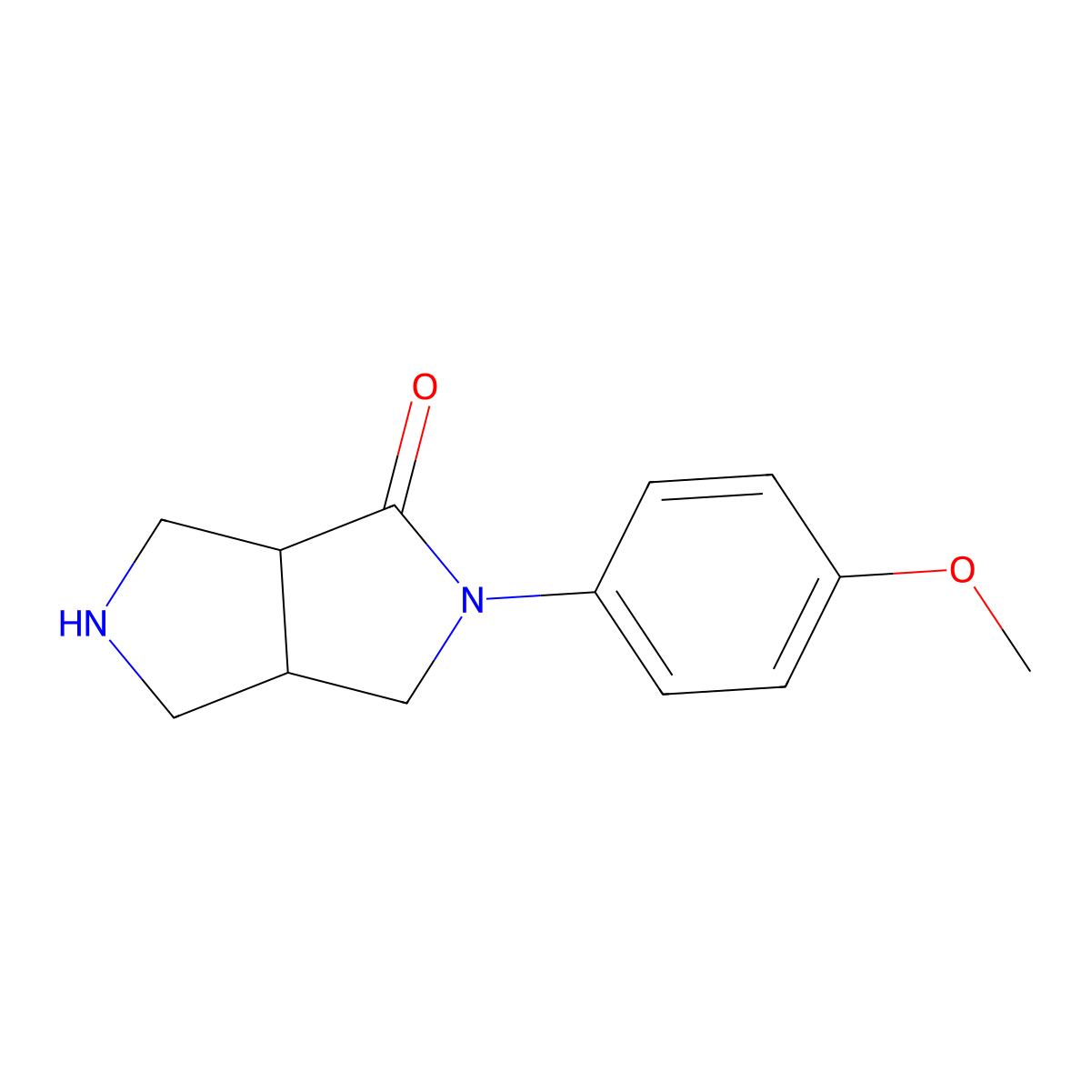 2-(4-Methoxyphenyl)hexahydropyrrolo[3,4-c]pyrrol-1(2h)-one molecular structure, CAS 2096987-47-0