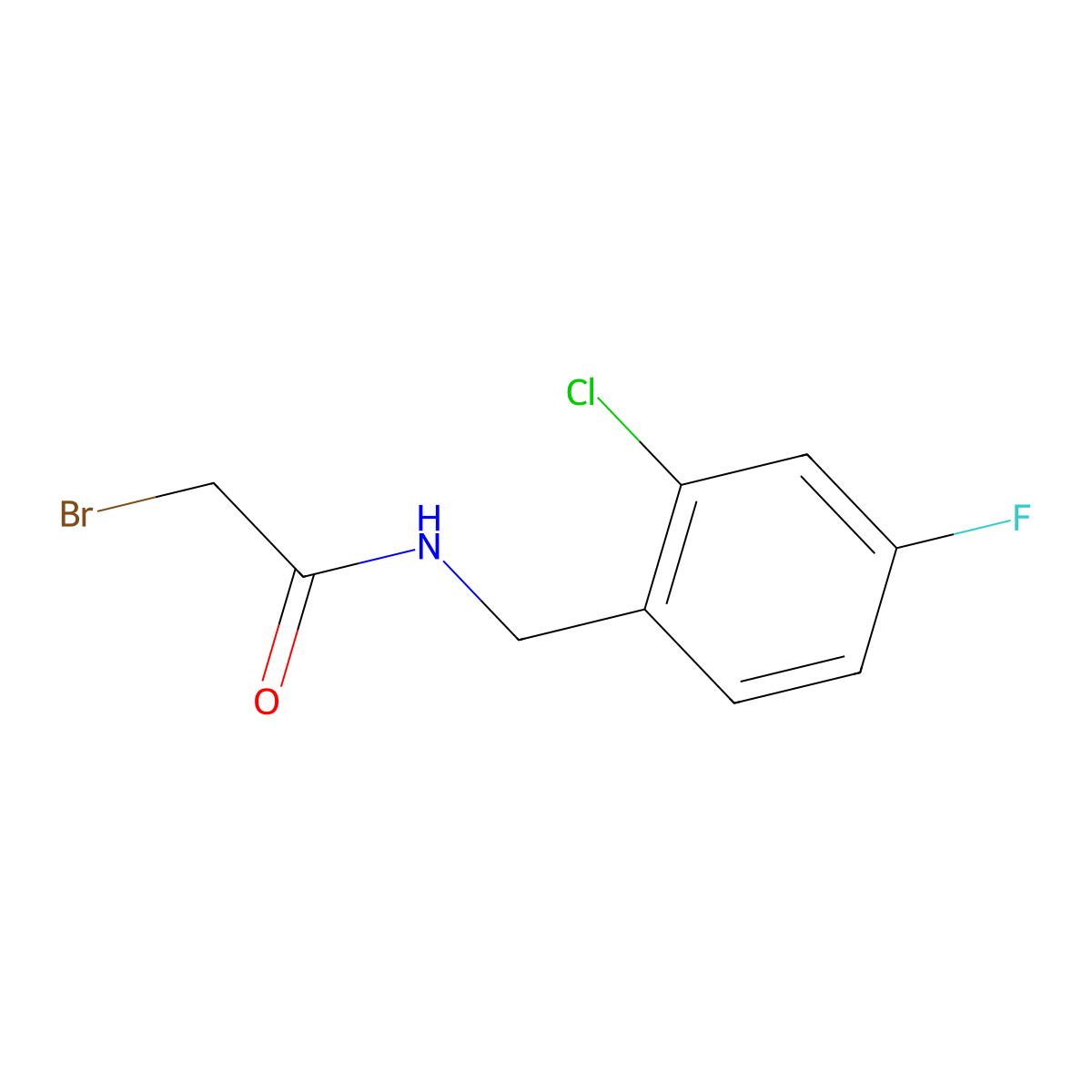 2-Bromo-n-(2-chloro-4-fluorobenzyl)acetamide molecular structure, CAS 2096987-49-2