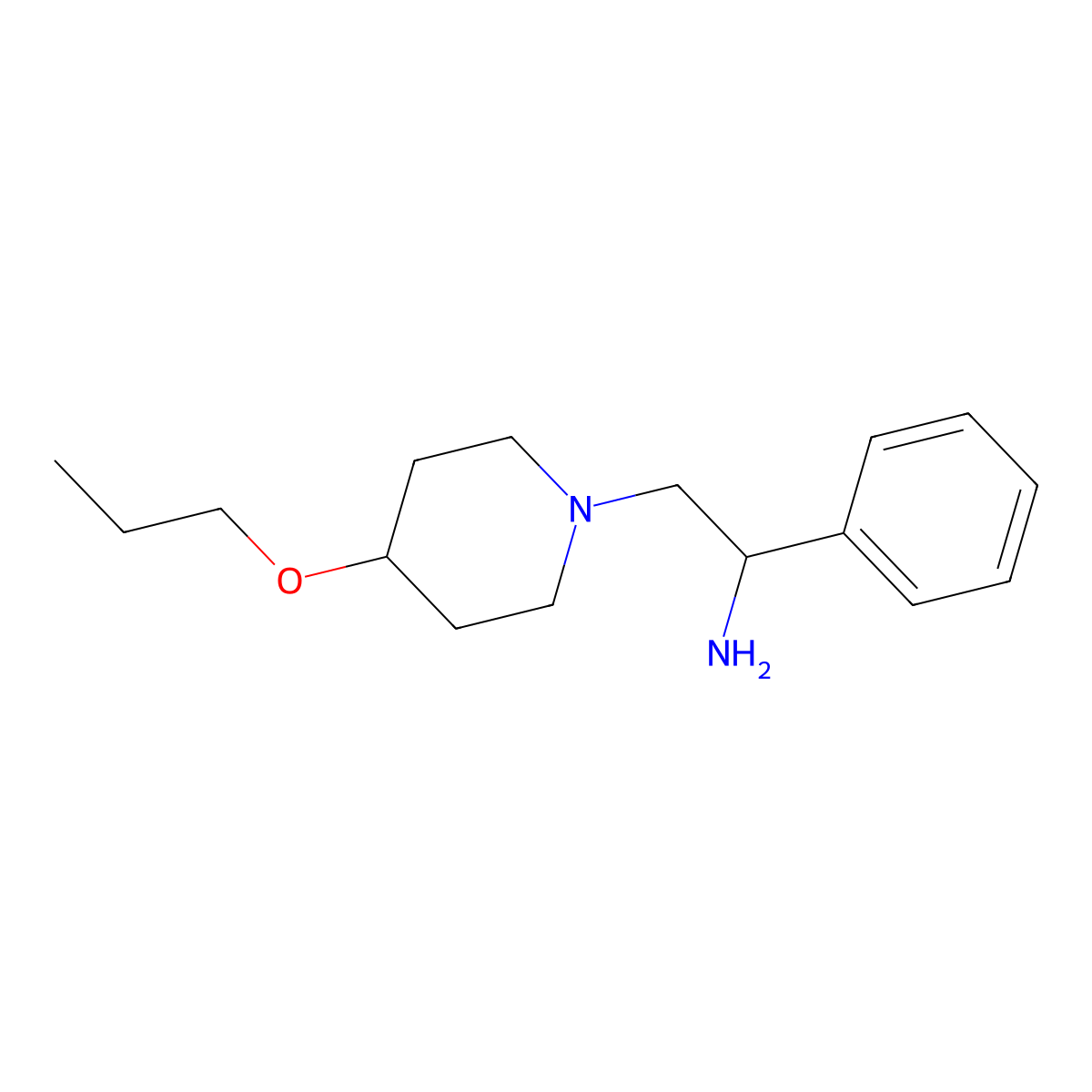 1-Phenyl-2-(4-propoxypiperidin-1-yl)ethanamine molecular structure, CAS 2096987-51-6