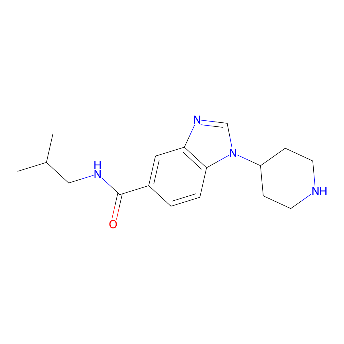 n~5~-Isobutyl-1-(4-piperidyl)-1h-1,3-benzimidazole-5-carboxamide molecular structure, CAS 2096987-71-0
