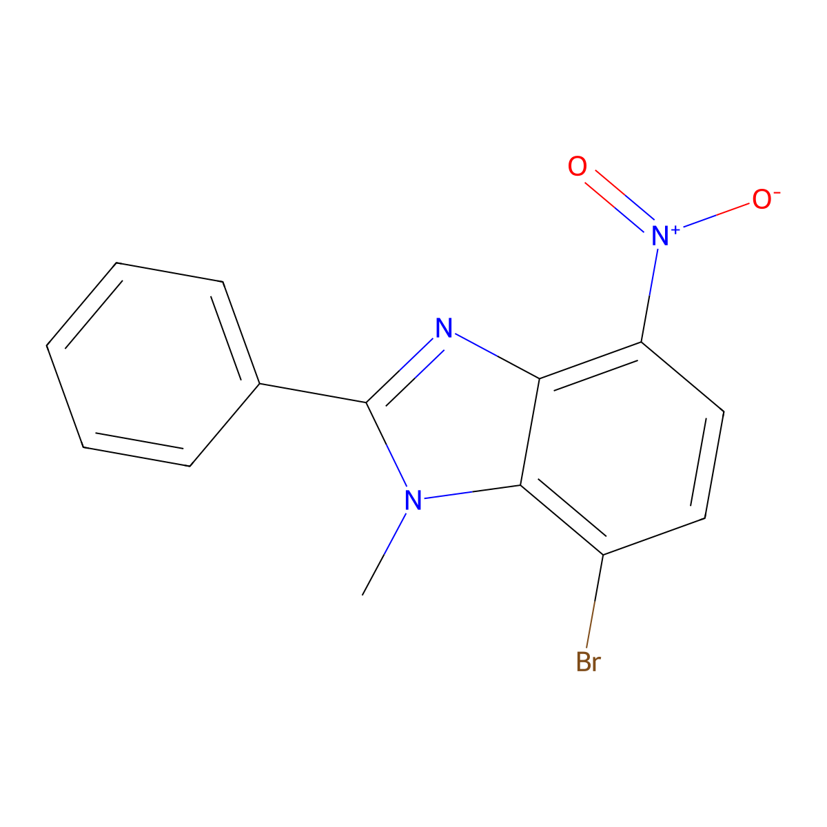 7-Bromo-1-methyl-4-nitro-2-phenylbenzimidazole molecular structure, CAS 2096987-75-4