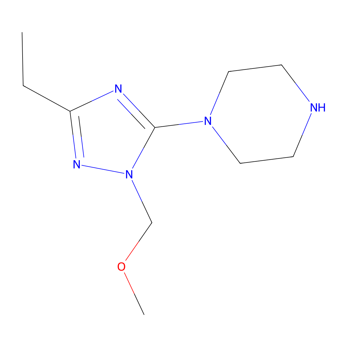 1-[3-Ethyl-1-(methoxymethyl)-1h-1,2,4-triazol-5-yl]piperazine molecular structure, CAS 2096987-83-4