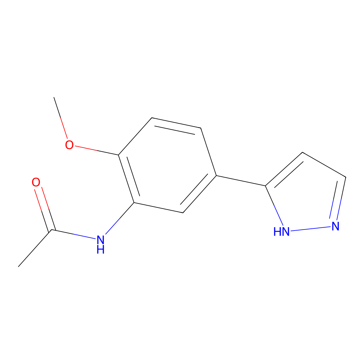 N-[2-Methoxy-5-(1H-pyrazol-5-yl)phenyl]acetamide molecular structure, CAS 2096987-84-5
