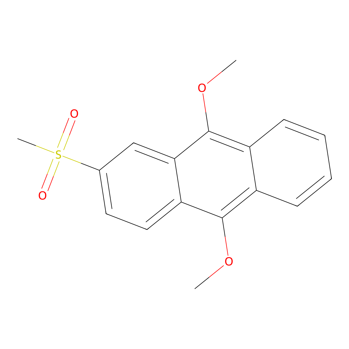 9,10-Dimethoxy-2-(methylsulfonyl)anthracene molecular structure, CAS 2096987-93-6