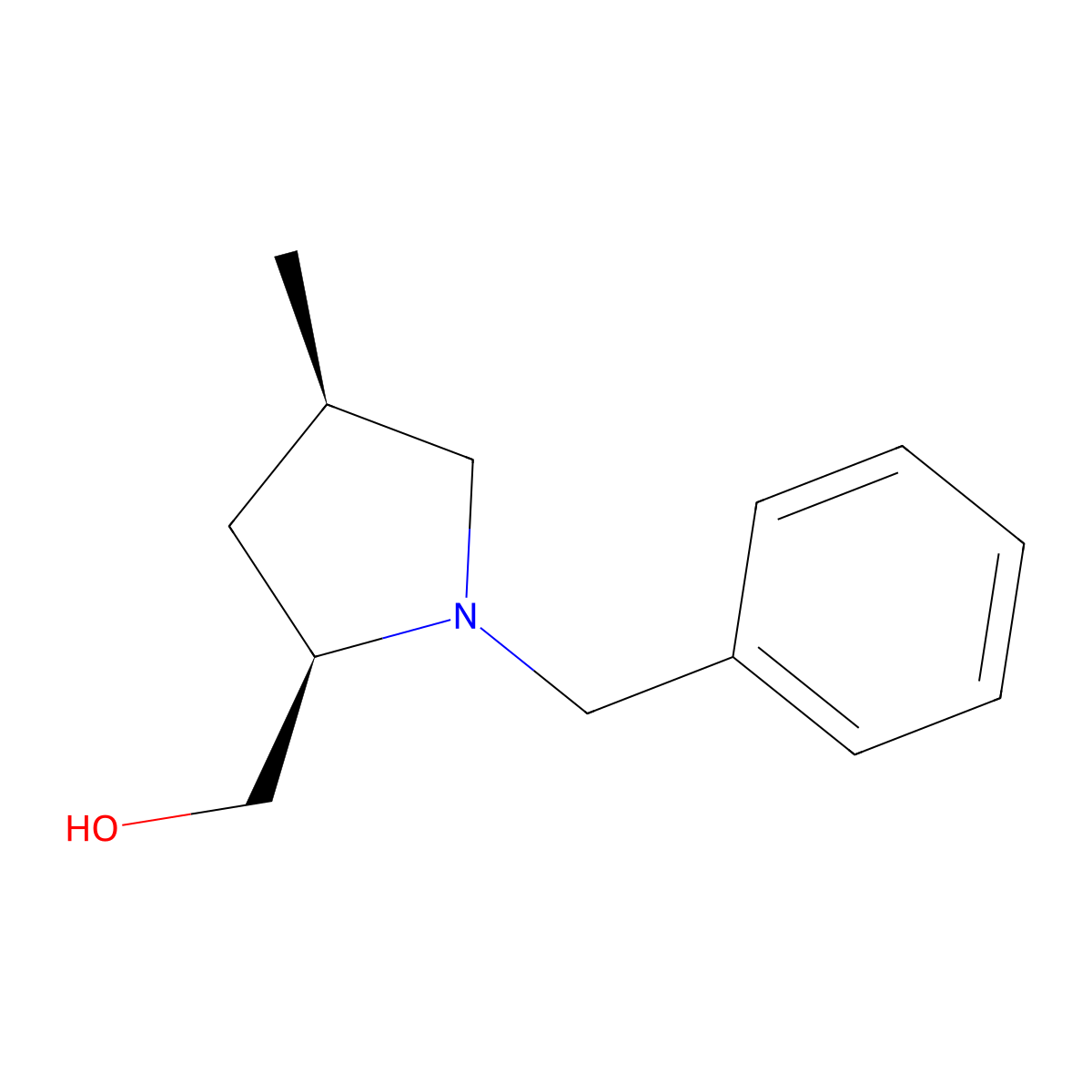 ((2R,4R)-1-benzyl-4-methylpyrrolidin-2-yl)methanol molecular structure, CAS 2096989-59-0