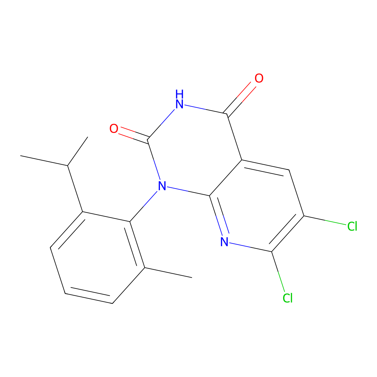6,7-Dichloro-1-(2-isopropyl-6-methylphenyl)pyrido[2,3-d]pyrimidine-2,4(1H,3H)-dione molecular structure, CAS 2096992-01-5