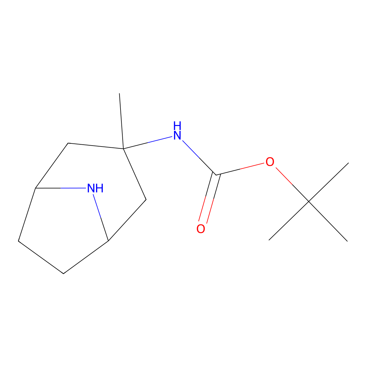 tert-Butyl n-(3-methyl-8-azabicyclo[3.2.1]octan-3-yl)carbamate molecular structure, CAS 2096992-04-8