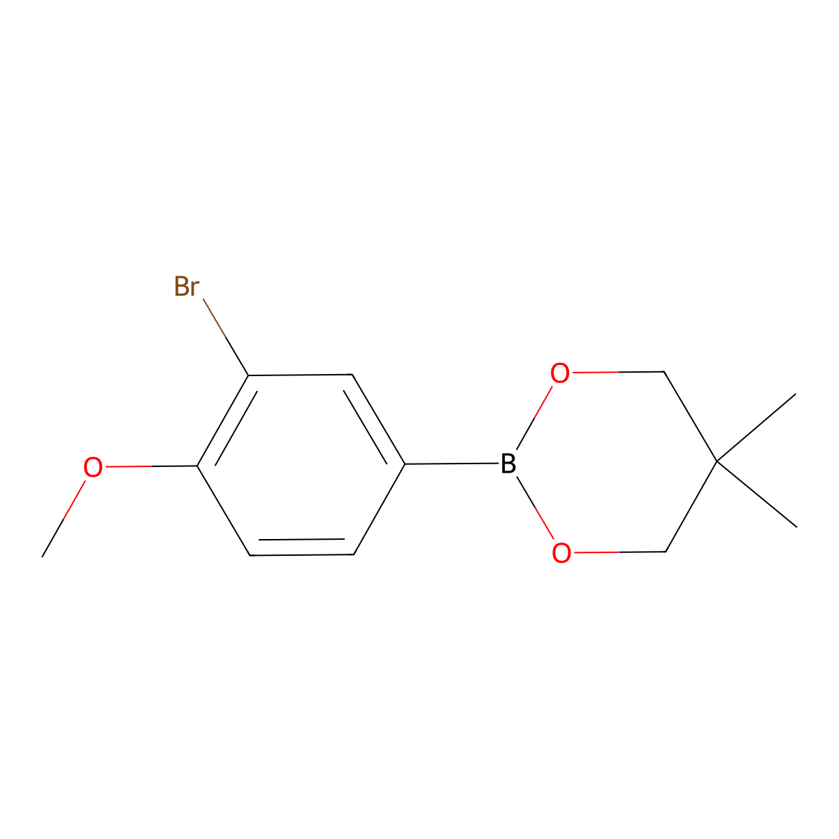 2-(3-Bromo-4-methoxyphenyl)-5,5-dimethyl-1,3,2-dioxaborinane molecular structure, CAS 2096994-85-1