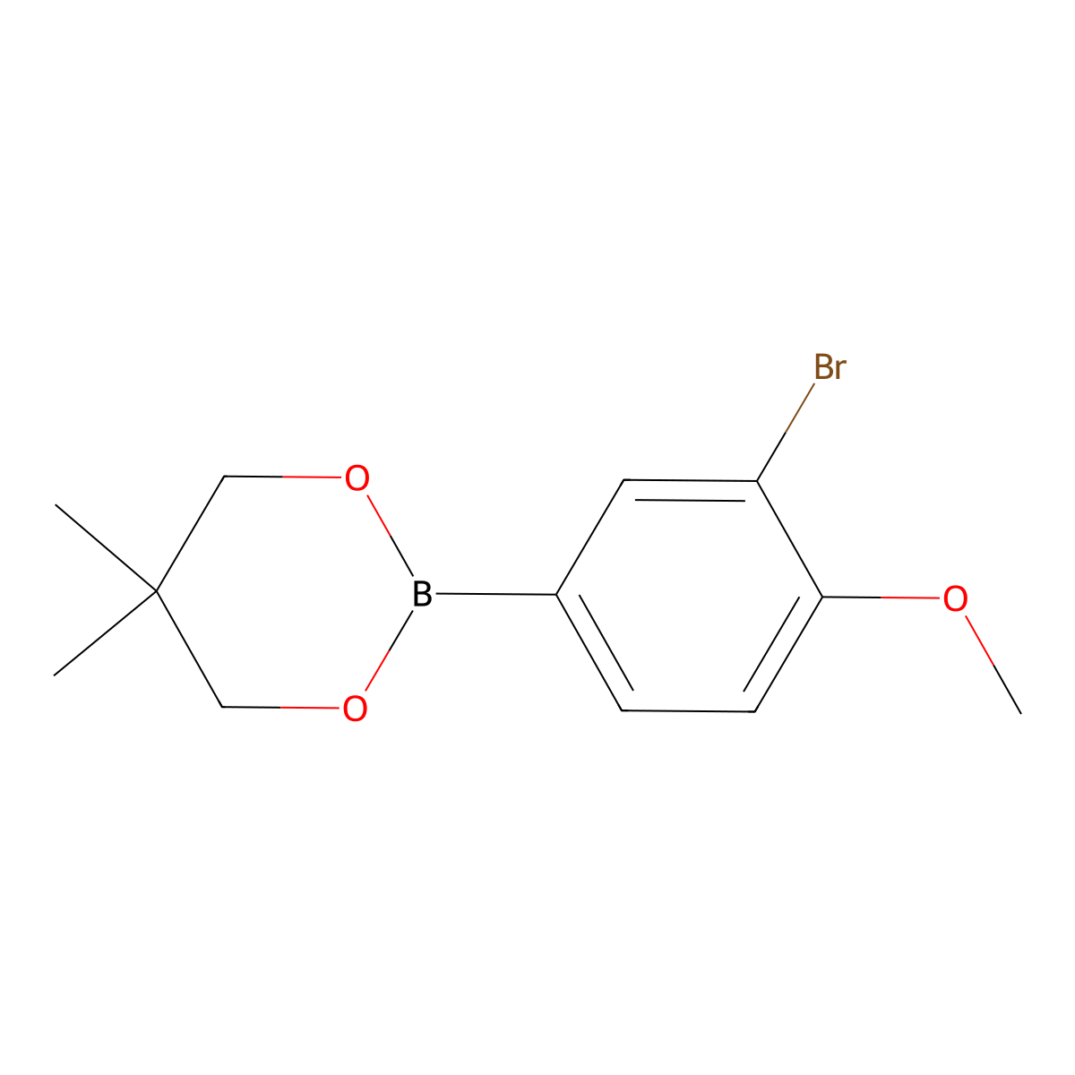 2-(3-Bromo-4-methoxyphenyl)-5,5-dimethyl-1,3,2-dioxaborinane molecular structure, CAS 2096994-85-1