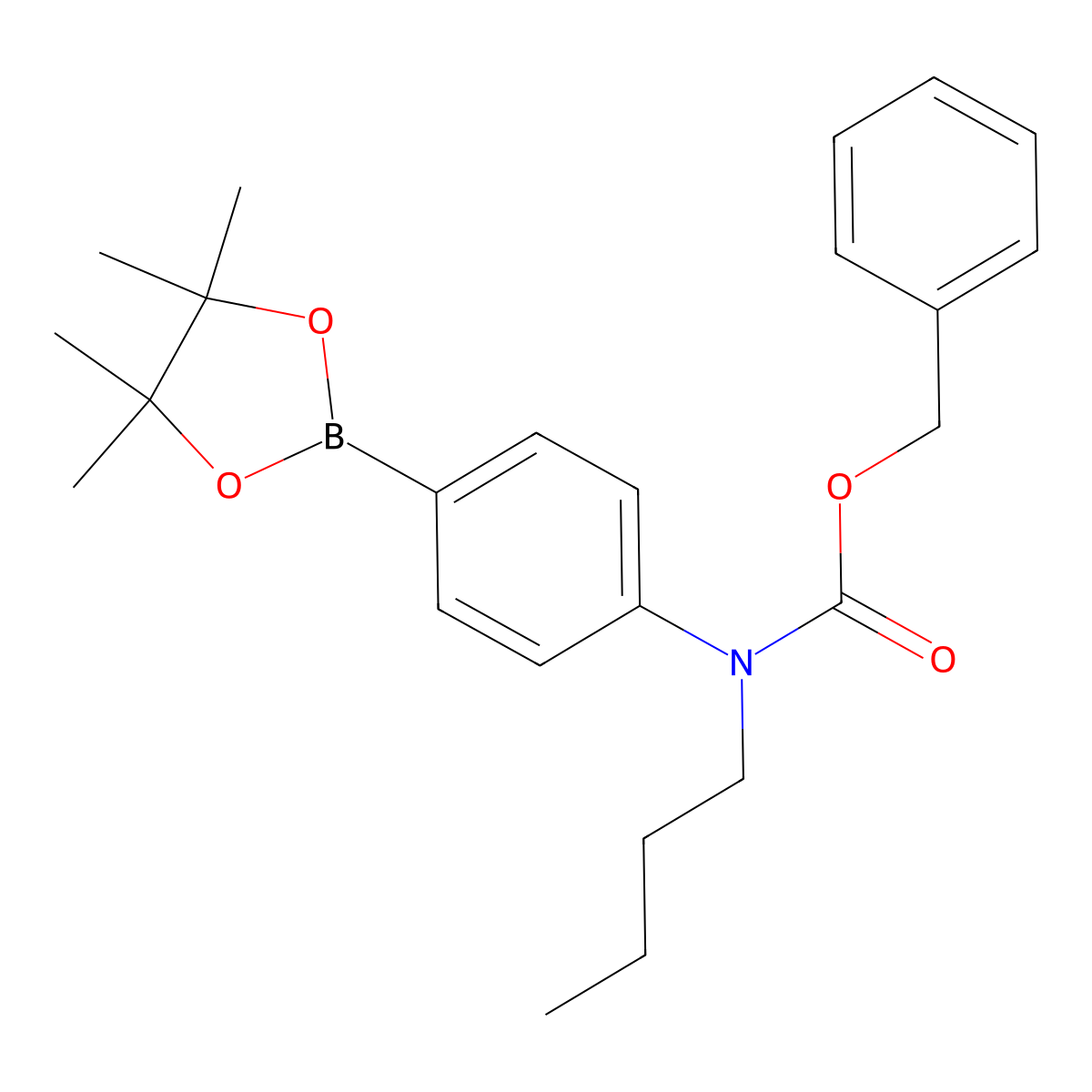 Benzyl N-butyl-N-[4-(tetramethyl-1,3,2-dioxaborolan-2-yl)phenyl]carbamate molecular structure, CAS 2096994-88-4