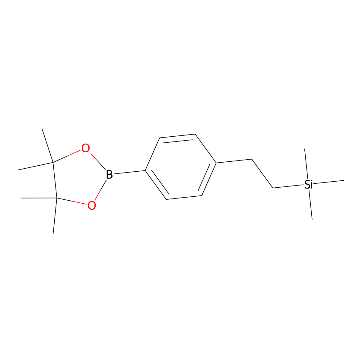 Trimethyl(4-(4,4,5,5-tetramethyl-1,3,2-dioxaborolan-2-yl)phenethyl)silane molecular structure, CAS 2096994-91-9