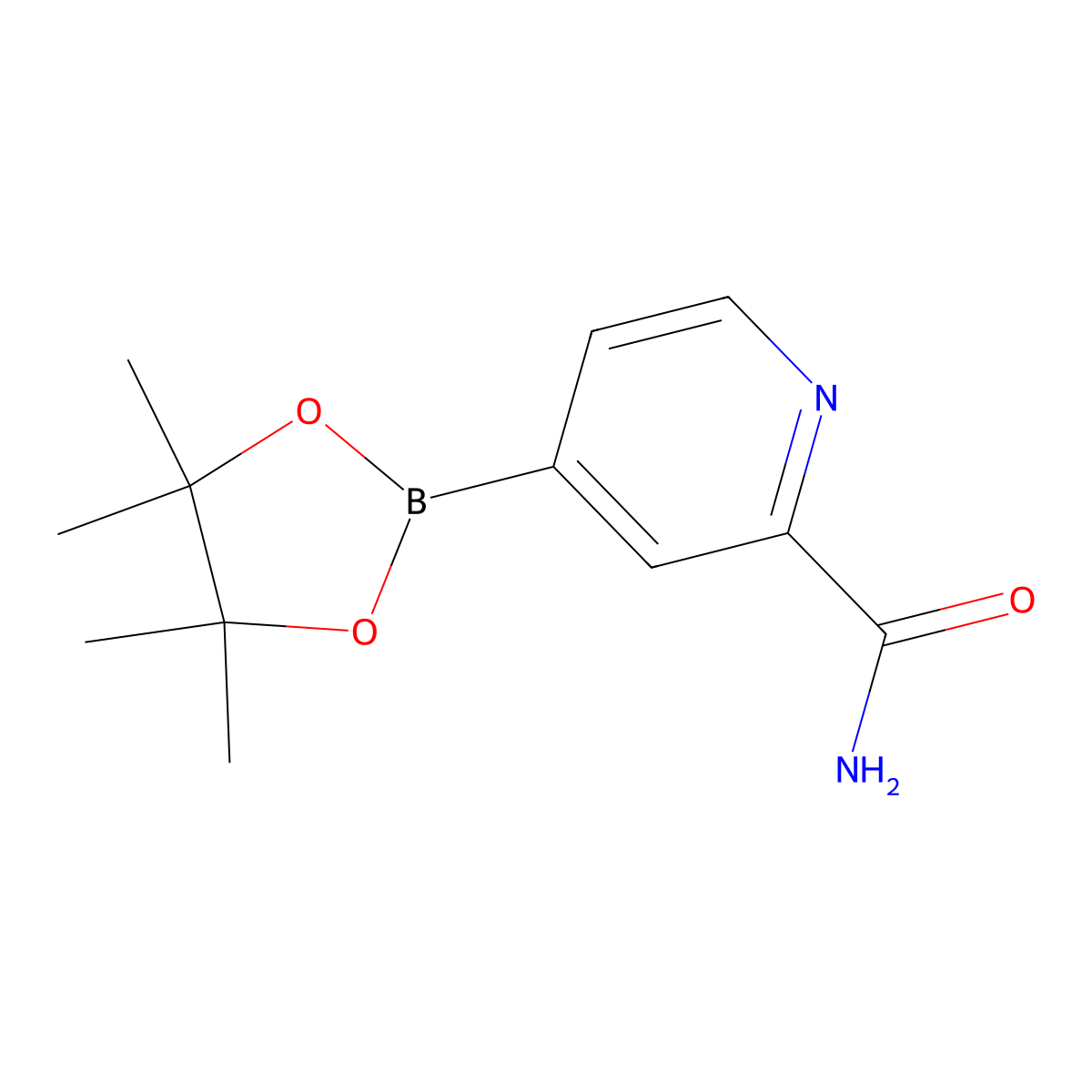 4-(4,4,5,5-Tetramethyl-1,3,2-dioxaborolan-2-yl)picolinamide molecular structure, CAS 2096994-97-5