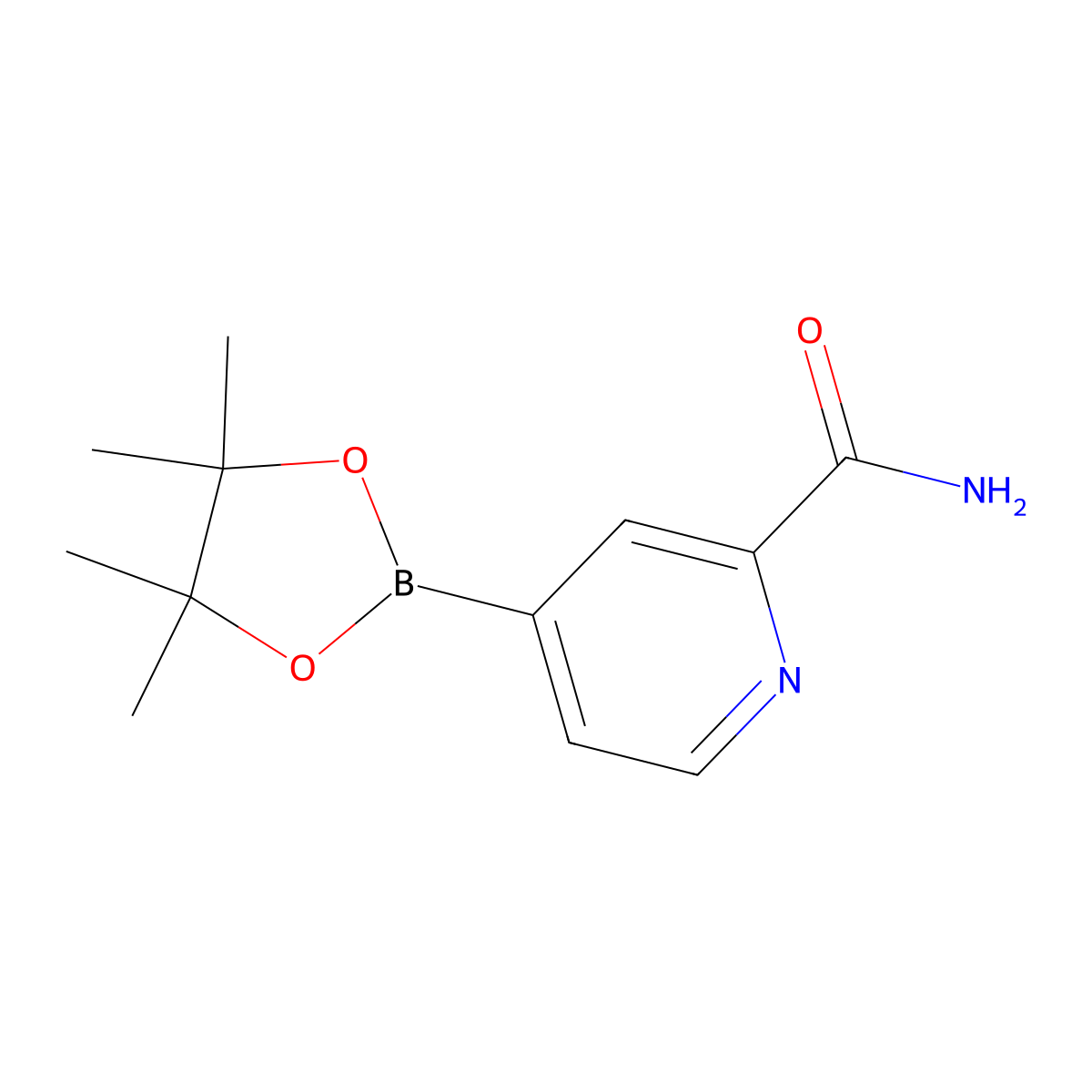 4-(4,4,5,5-Tetramethyl-1,3,2-dioxaborolan-2-yl)picolinamide molecular structure, CAS 2096994-97-5