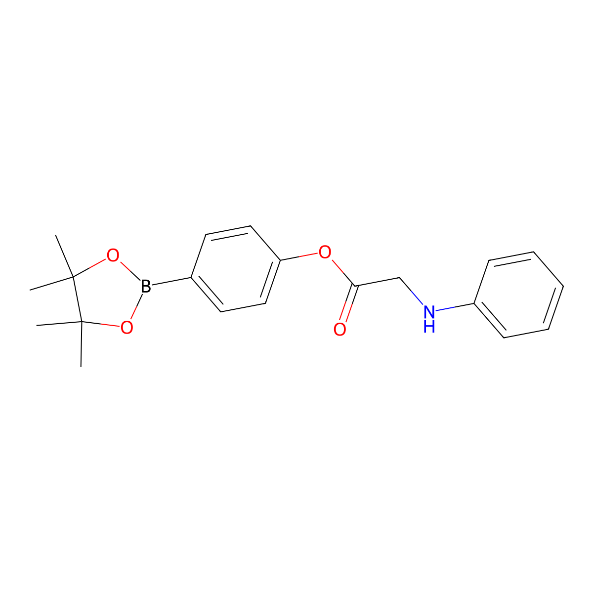 4-(Tetramethyl-1,3,2-dioxaborolan-2-yl)phenyl 2-(phenylamino)acetate molecular structure, CAS 2096995-72-9