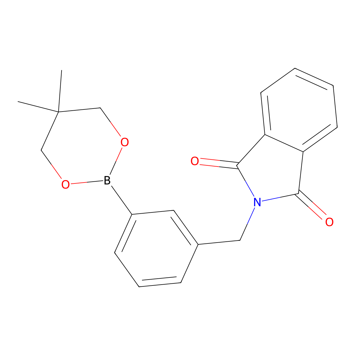 1H-Isoindole-1,3(2H)-dione, 2-[[3-(5,5-dimethyl-1,3,2-dioxaborinan-2-yl)phenyl]methyl]- molecular structure, CAS 2096995-79-6
