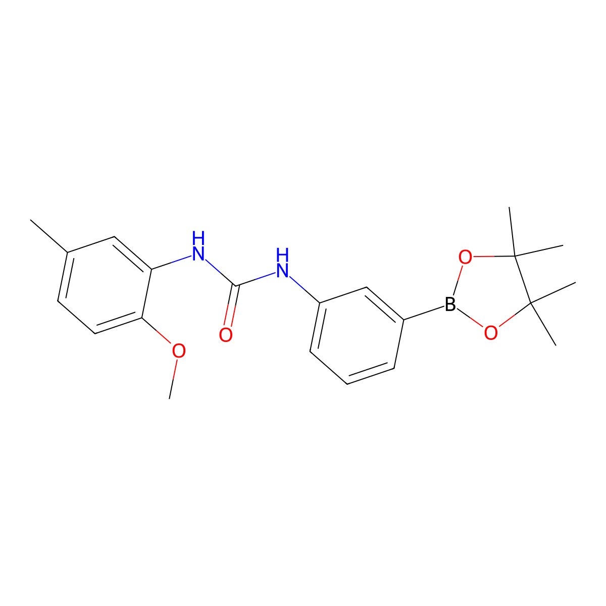 1-(2-Methoxy-5-methylphenyl)-3-[3-(tetramethyl-1,3,2-dioxaborolan-2-yl)phenyl]urea molecular structure, CAS 2096996-78-8