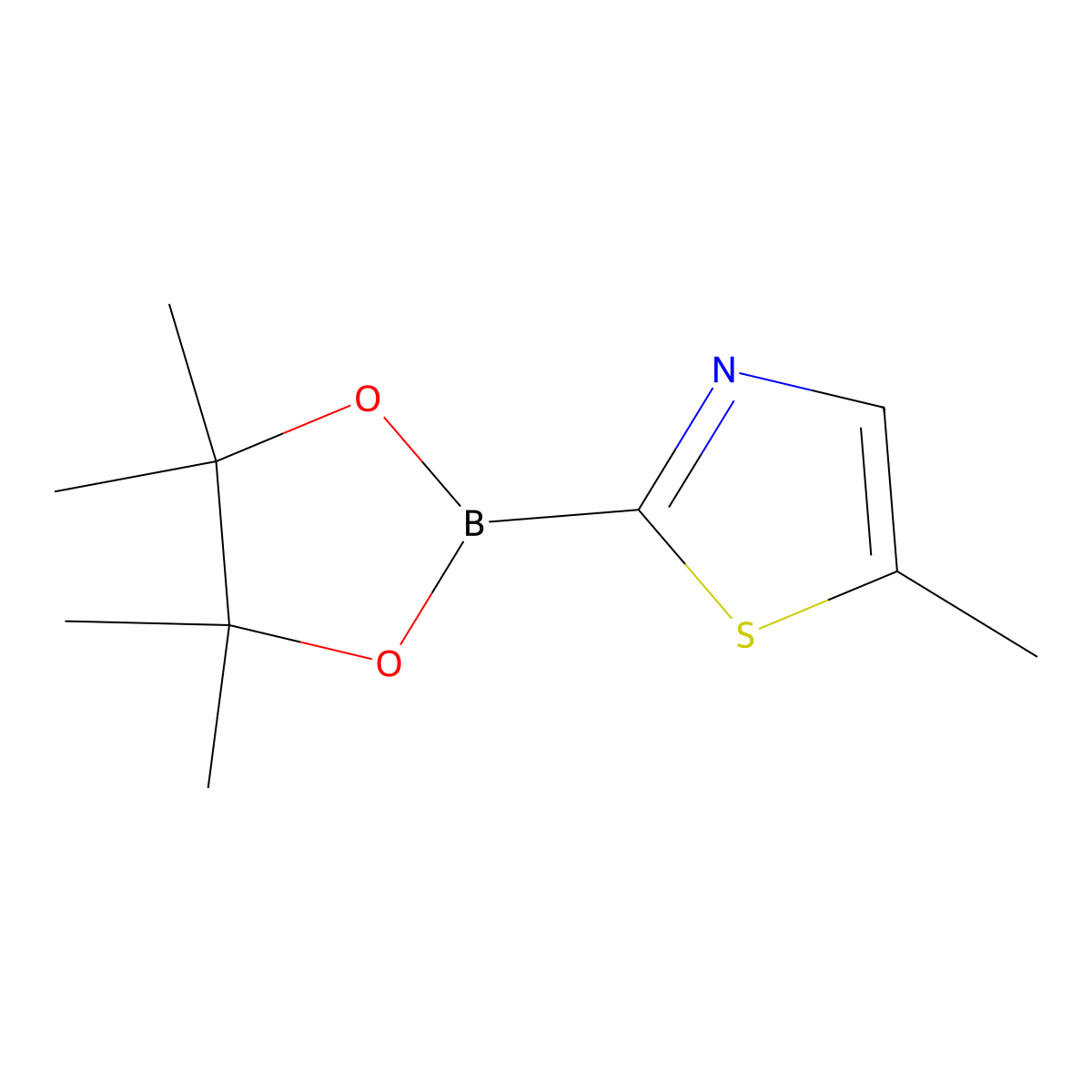 5-Methyl-2-(4,4,5,5-tetramethyl-1,3,2-dioxaborolan-2-yl)-1,3-thiazole molecular structure, CAS 2096996-97-1