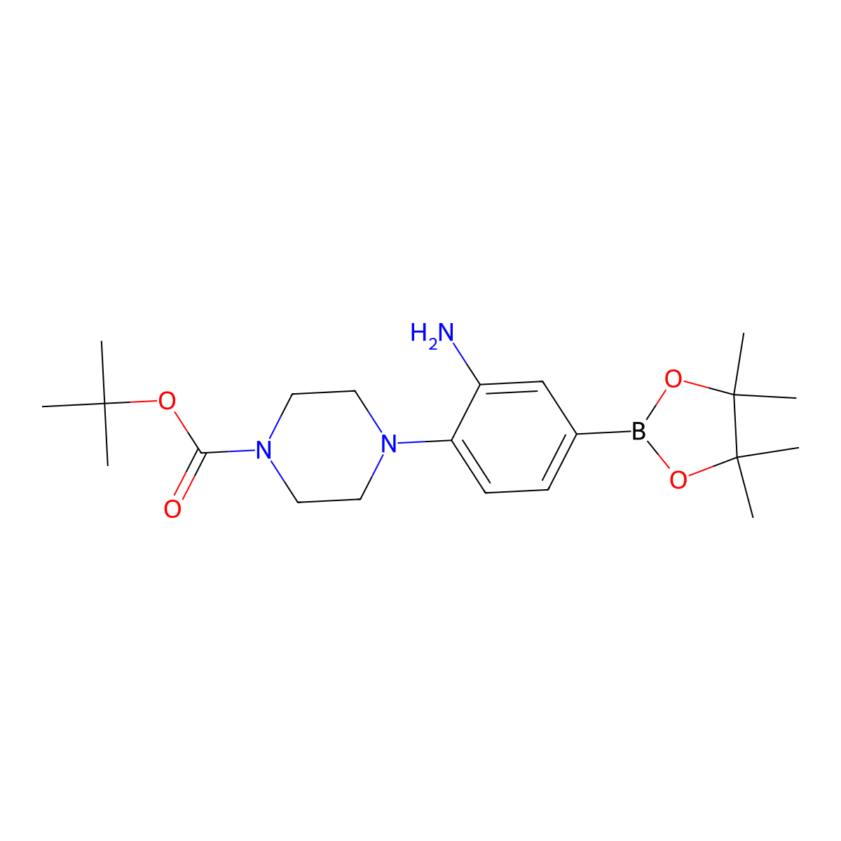 3-Amino-4-(4-BOC-piperazino)phenylboronic acid pinacol ester molecular structure, CAS 2096997-04-3