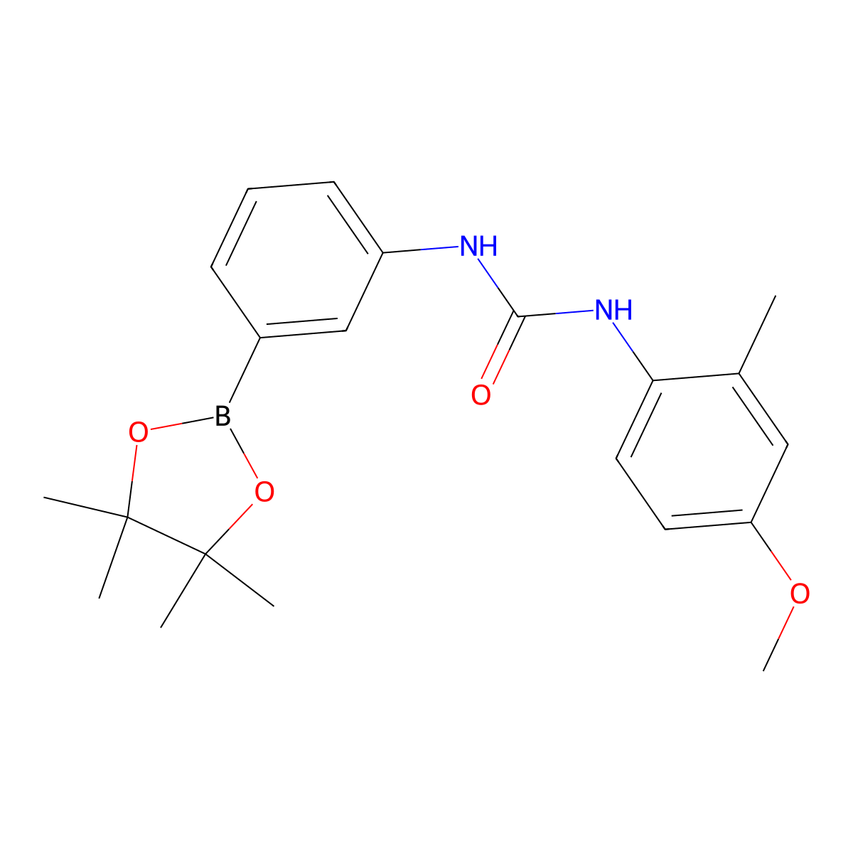1-(4-Methoxy-2-methylphenyl)-3-[3-(tetramethyl-1,3,2-dioxaborolan-2-yl)phenyl]urea molecular structure, CAS 2096997-05-4