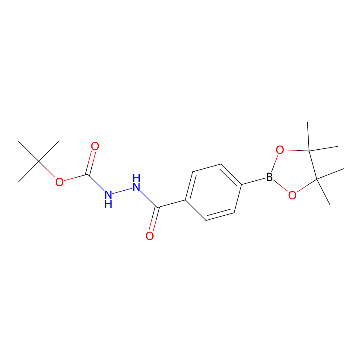 tert-Butyl 2-(4-(4,4,5,5-tetramethyl-1,3,2-dioxaborolan-2-yl)benzoyl)hydrazinecarboxylate molecular structure, CAS 2096997-10-1