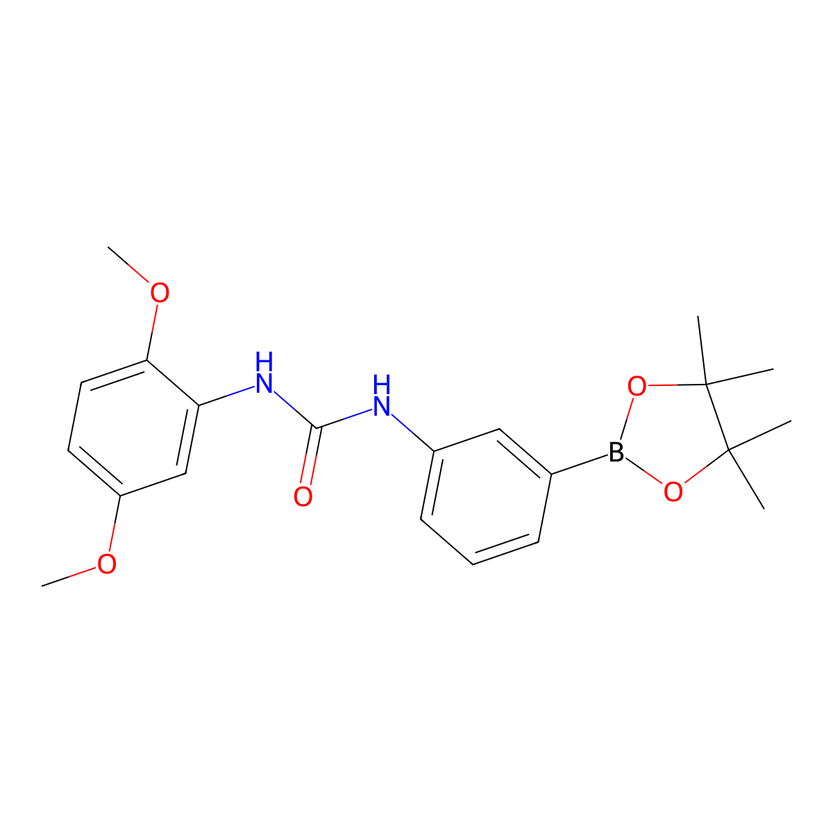 1-(2,5-Dimethoxyphenyl)-3-[3-(tetramethyl-1,3,2-dioxaborolan-2-yl)phenyl]urea molecular structure, CAS 2096997-11-2