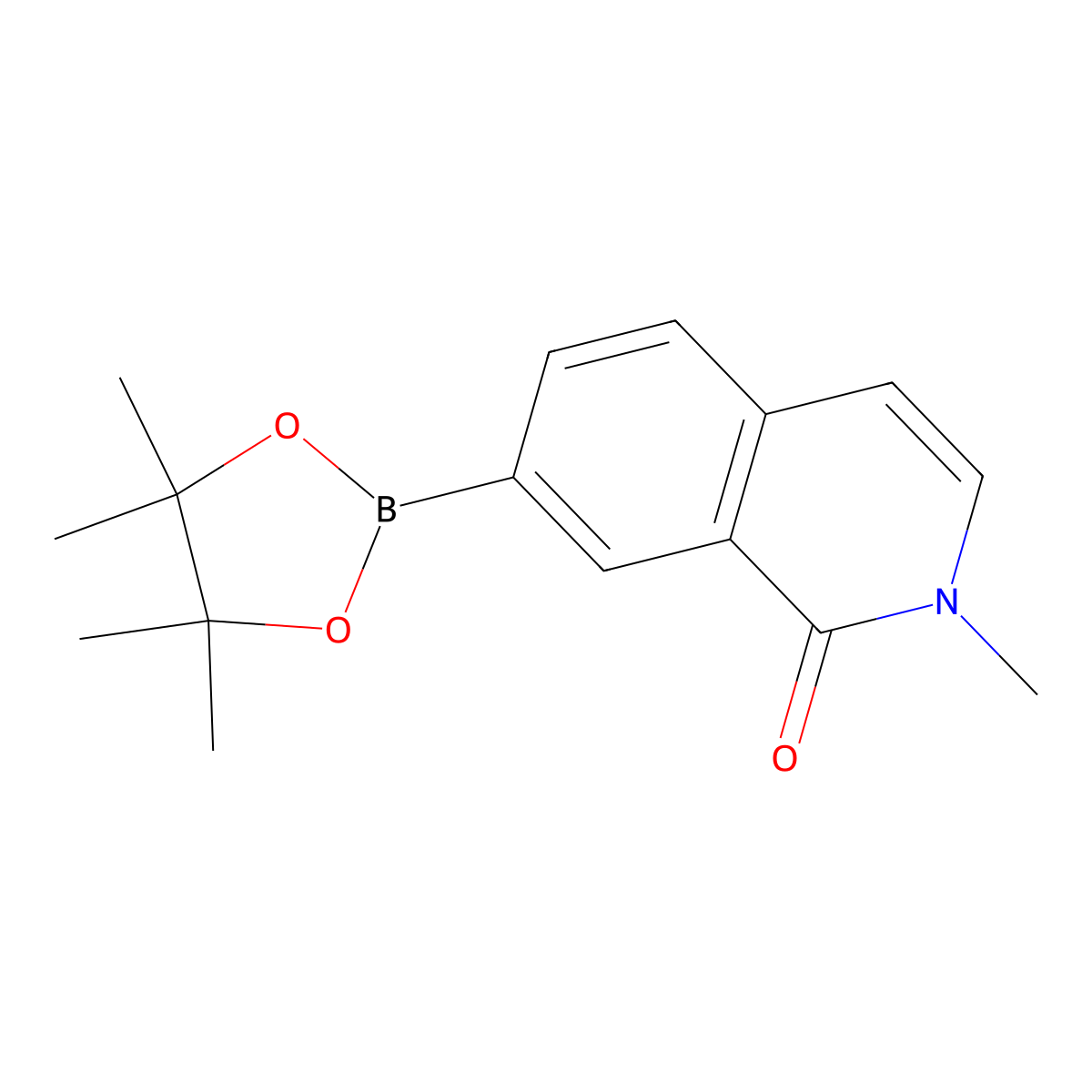 2-Methyl-7-(4,4,5,5-tetramethyl-1,3,2-dioxaborolan-2-yl)isoquinolin-1(2H)-one molecular structure, CAS 2096997-20-3