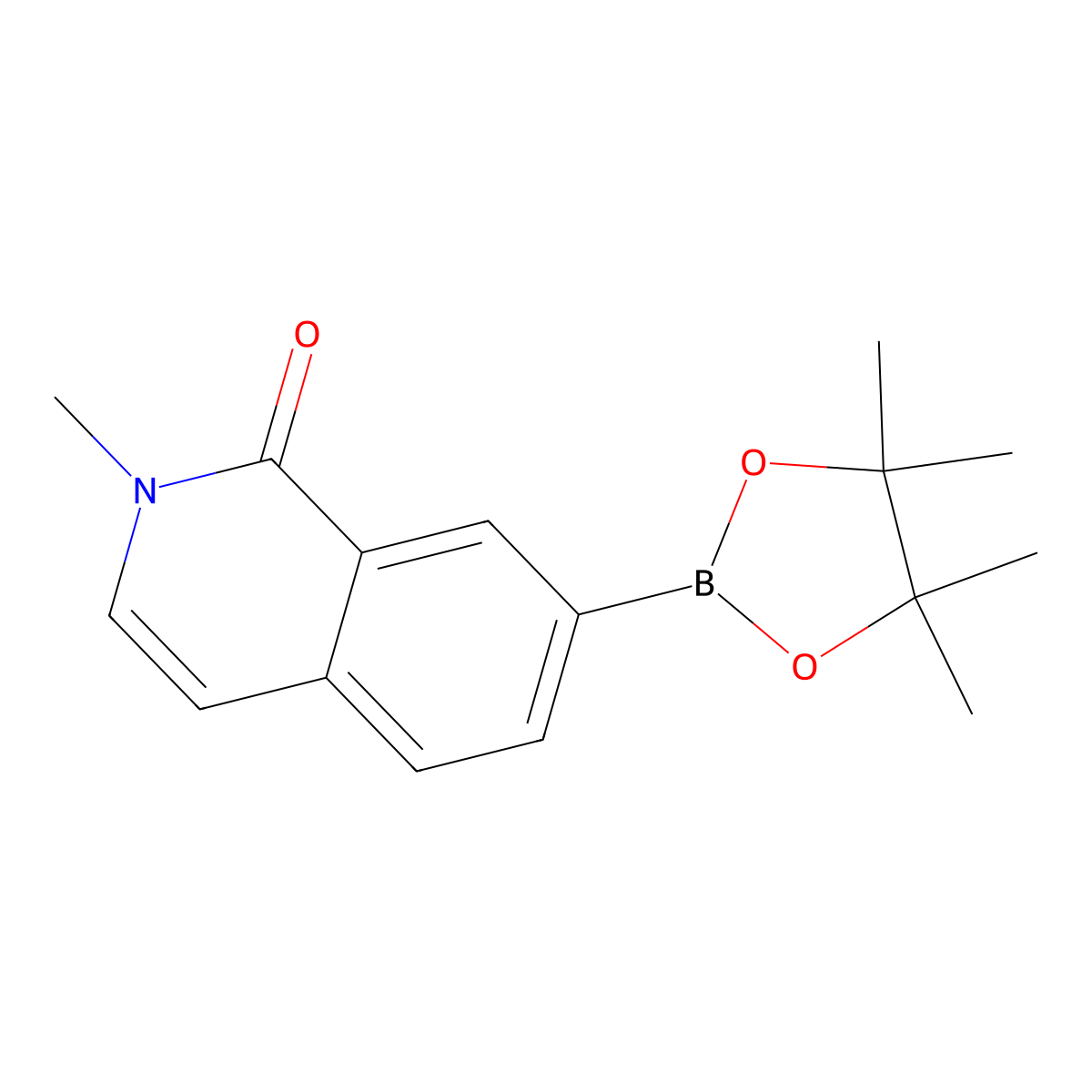 2-Methyl-7-(4,4,5,5-tetramethyl-1,3,2-dioxaborolan-2-yl)isoquinolin-1(2H)-one molecular structure, CAS 2096997-20-3