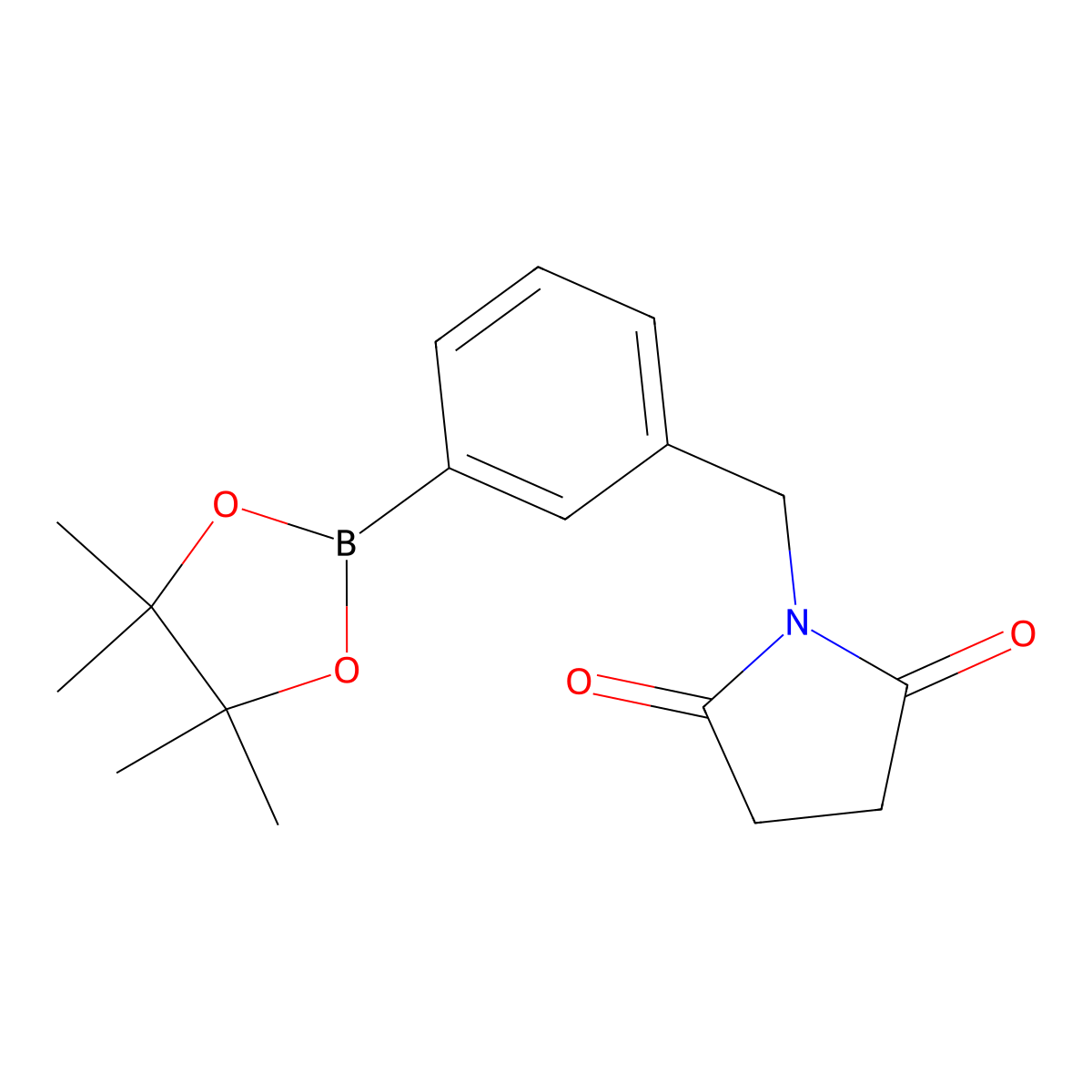1-[3-(4,4,5,5-Tetramethyl-[1,3,2]dioxaborolan-2-yl)-benzyl]-pyrrolidine-2,5-dione molecular structure, CAS 2096997-21-4