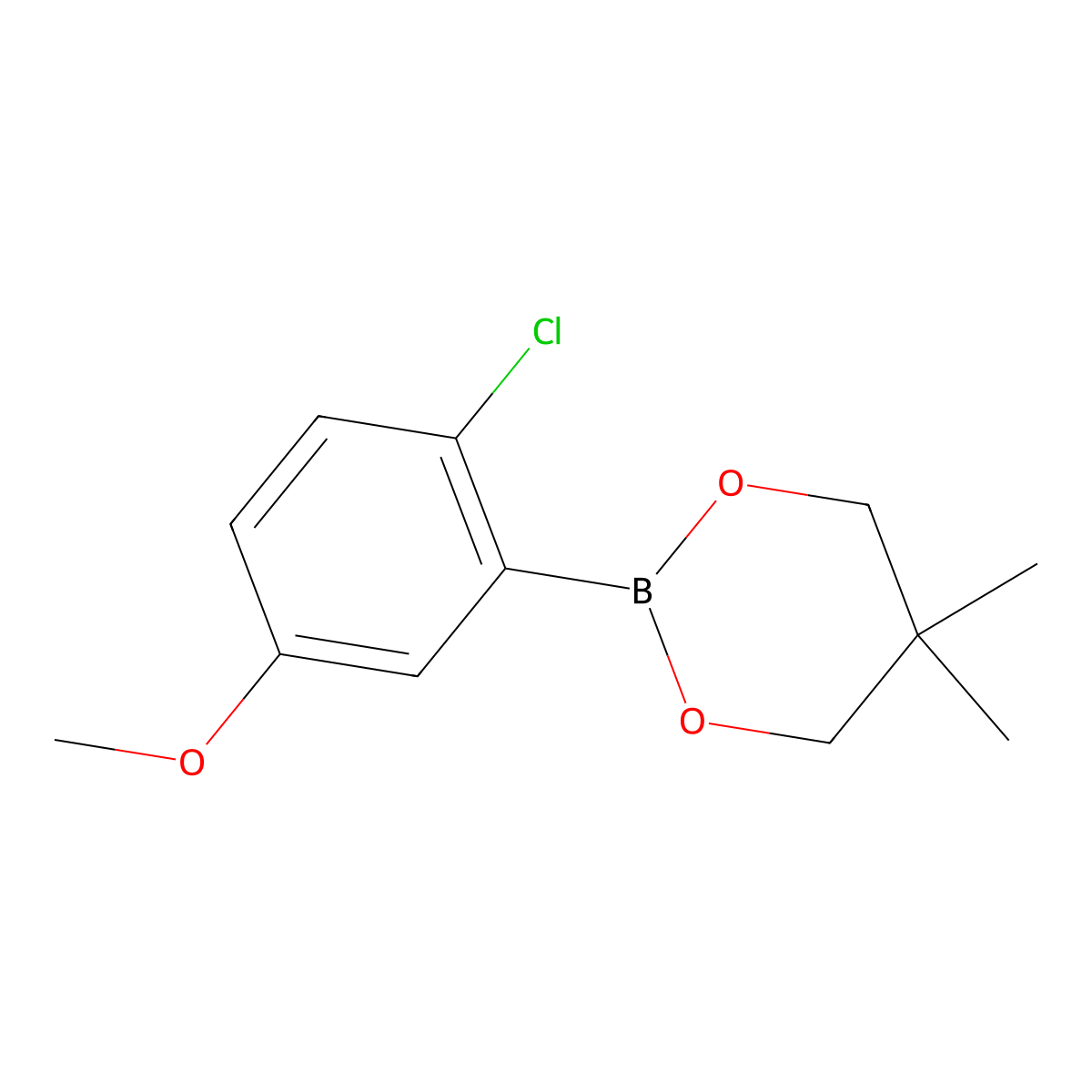2-(2-Chloro-5-methoxyphenyl)-5,5-dimethyl-1,3,2-dioxaborinane molecular structure, CAS 2096997-22-5