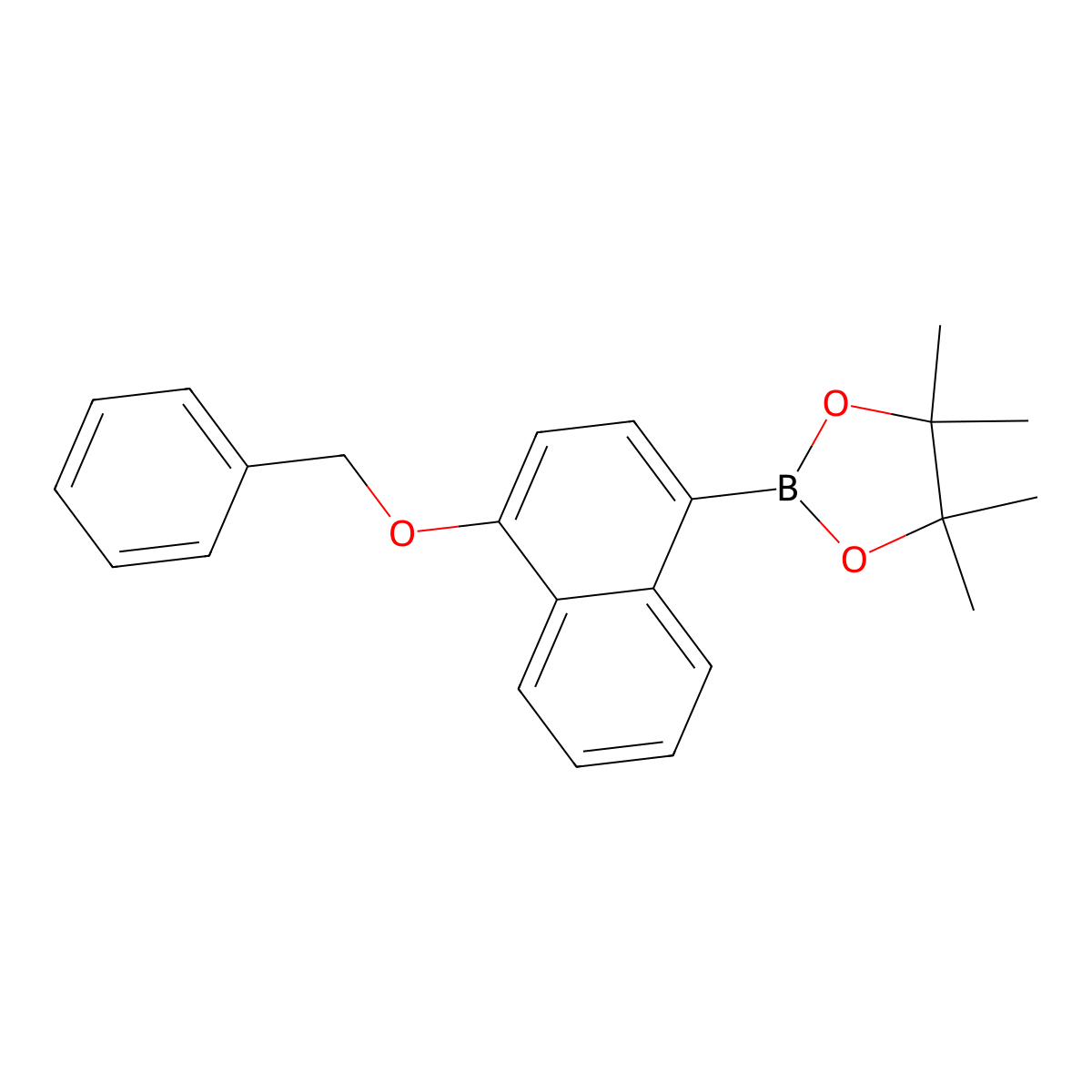 2-[4-(Benzyloxy)-1-naphthyl]-4,4,5,5-tetramethyl-1,3,2-dioxaborolane molecular structure, CAS 2096997-27-0