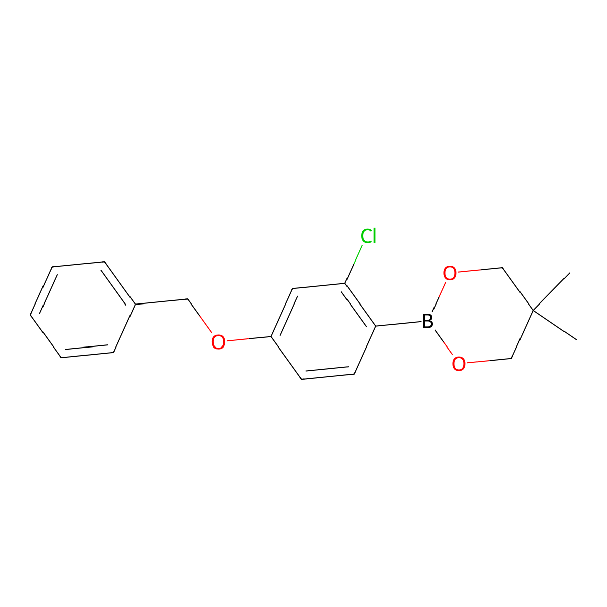 2-(4-(Benzyloxy)-2-chlorophenyl)-5,5-dimethyl-1,3,2-dioxaborinane molecular structure, CAS 2096997-57-6