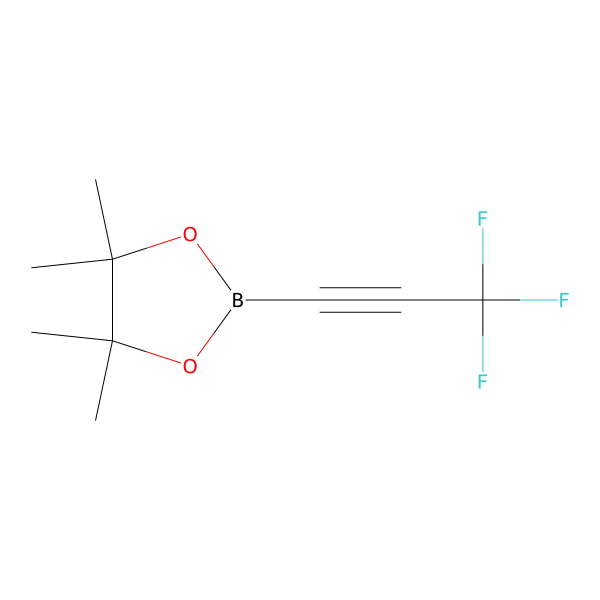 4,4,5,5-Tetramethyl-2-(3,3,3-trifluoroprop-1-yn-1-yl)-1,3,2-dioxaborolane molecular structure, CAS 2096998-03-5