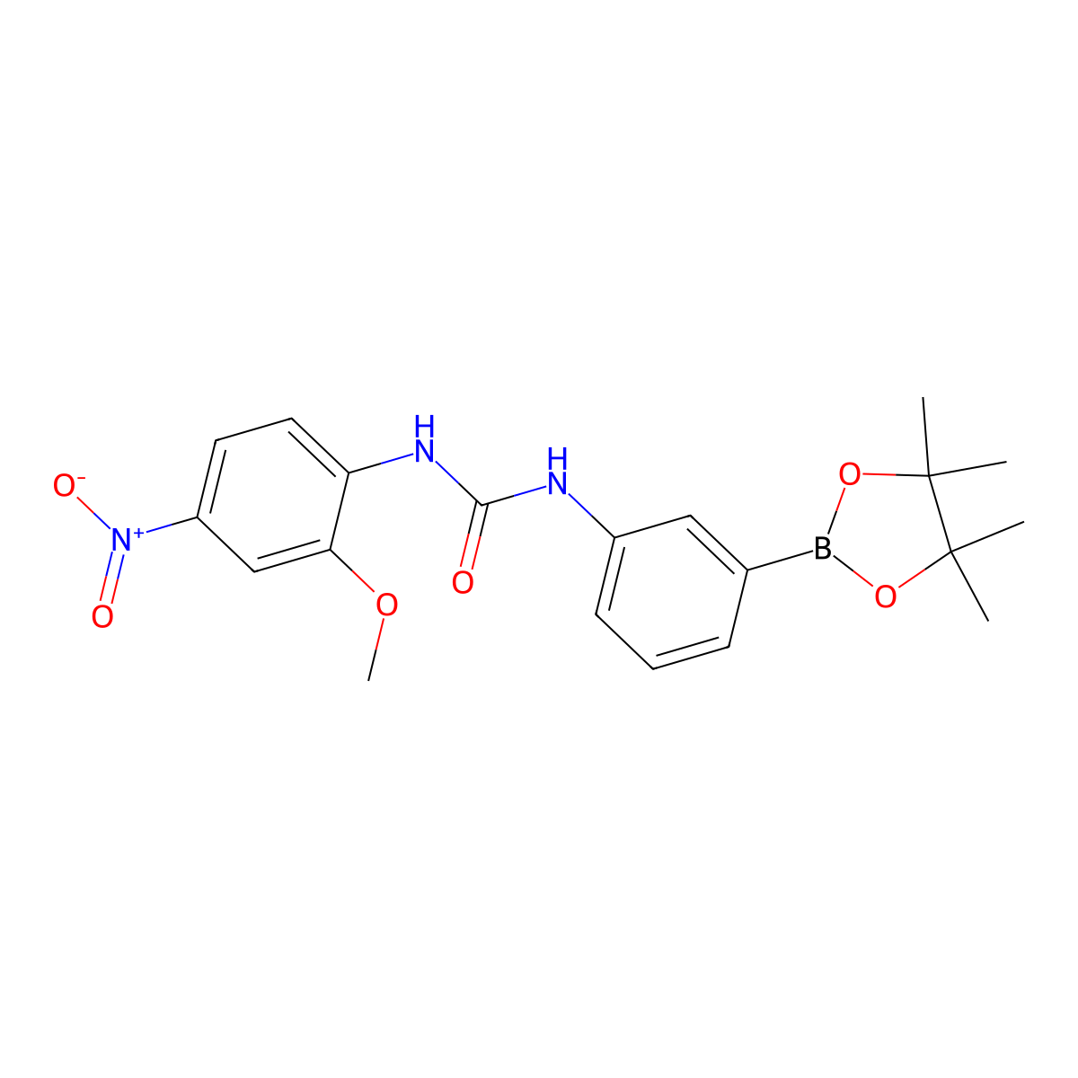 1-(2-Methoxy-4-nitrophenyl)-3-[3-(tetramethyl-1,3,2-dioxaborolan-2-yl)phenyl]urea molecular structure, CAS 2096998-09-1