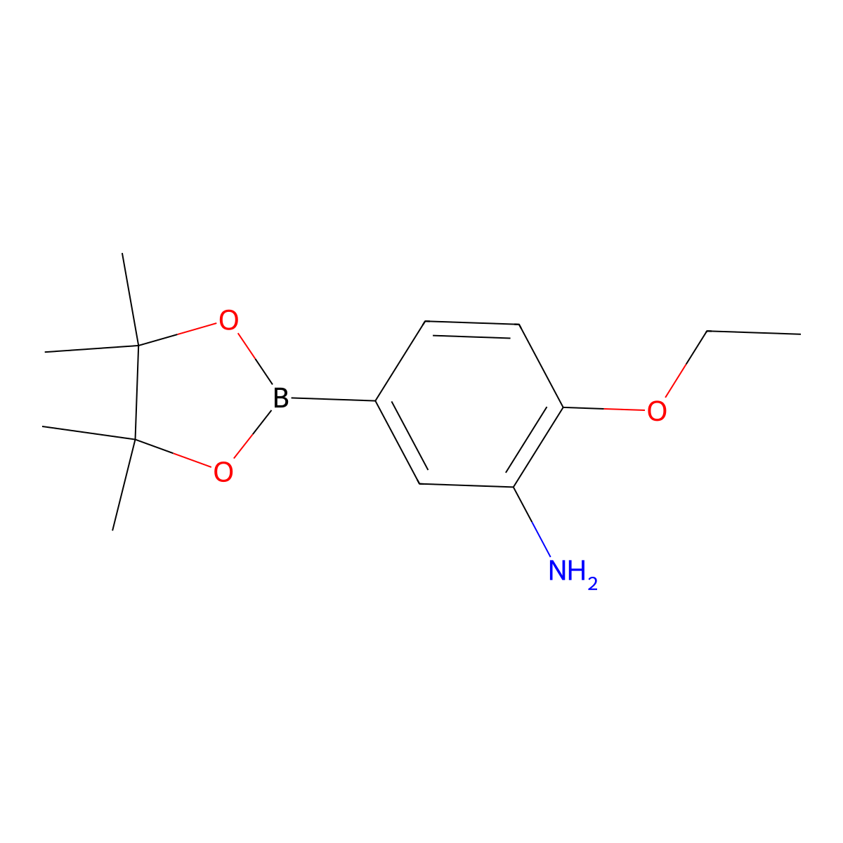 2-Ethoxy-5-(tetramethyl-1,3,2-dioxaborolan-2-YL)aniline molecular structure, CAS 2096998-15-9