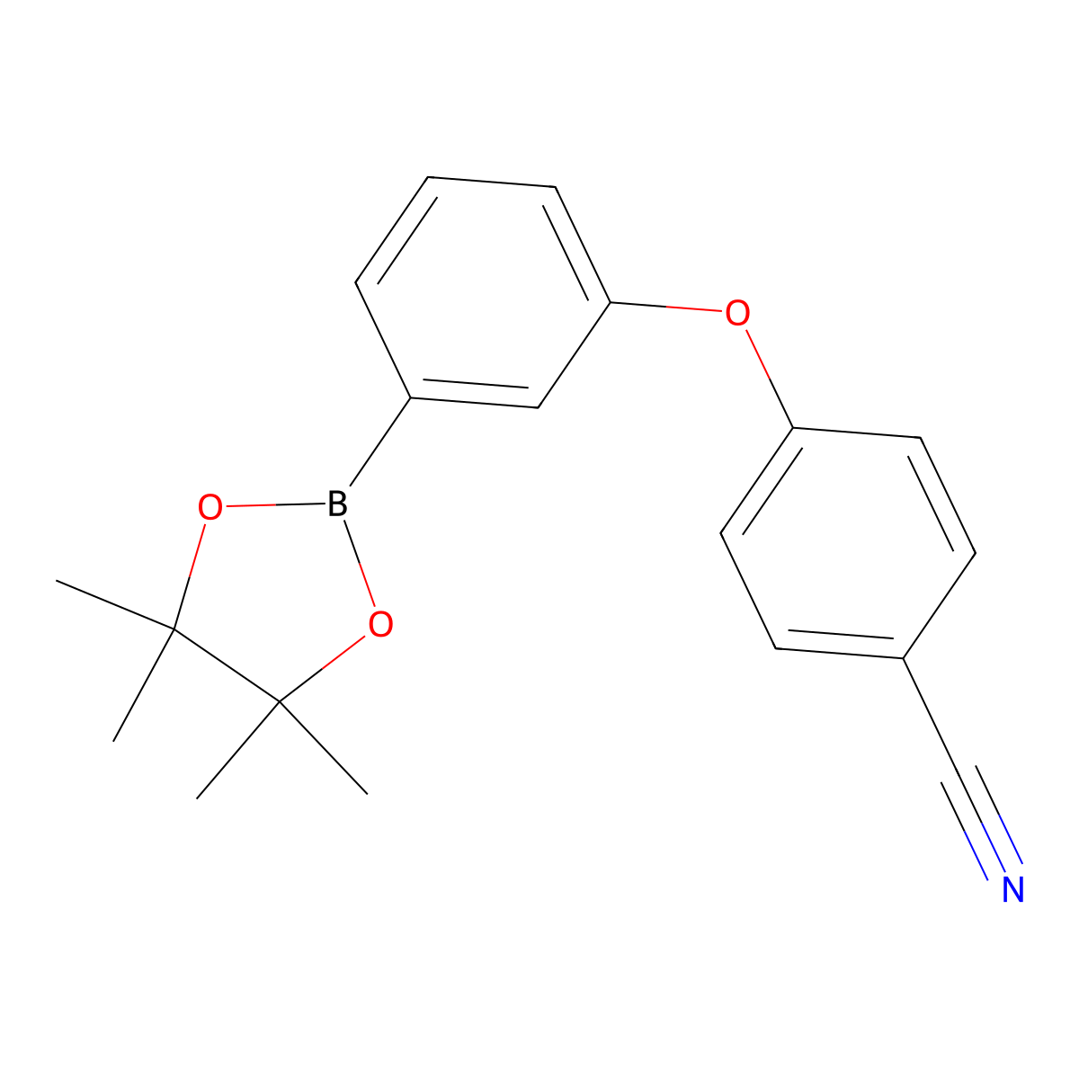 4-(3-(4,4,5,5-Tetramethyl-1,3,2-dioxaborolan-2-yl)phenoxy)benzonitrile molecular structure, CAS 2096998-25-1