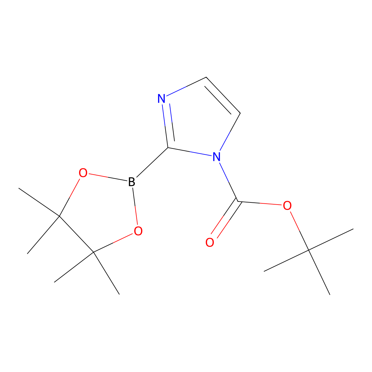 Tert-butyl 2-(4,4,5,5-tetramethyl-1,3,2-dioxaborolan-2-YL)-imidazole-1-carboxylate molecular structure, CAS 2096998-29-5