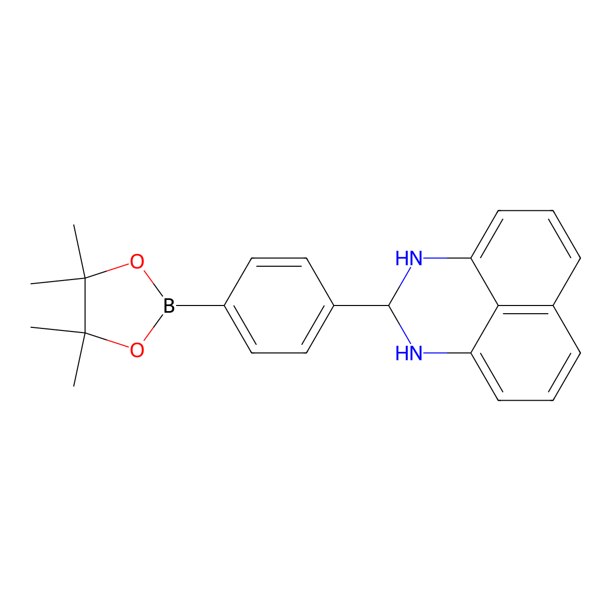 2-(4-(4,4,5,5-tetramethyl-1,3,2-dioxaborolan-2-yl)phenyl)-2,3-dihydro-1H-perimidine molecular structure, CAS 2096998-33-1