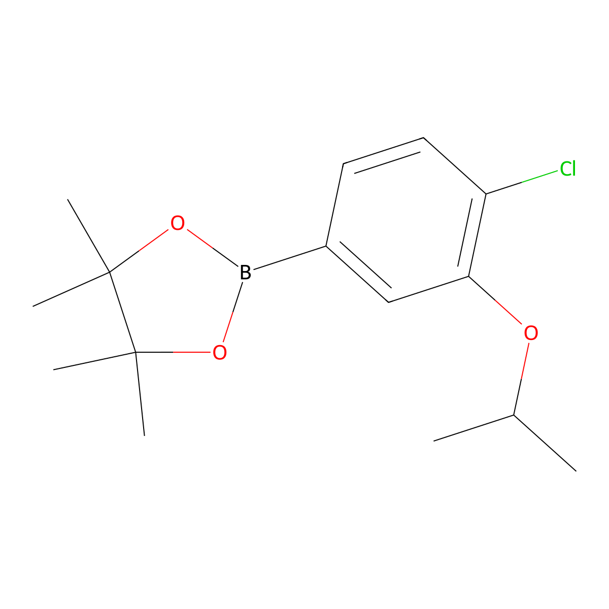 2-(4-Chloro-3-isopropoxyphenyl)-4,4,5,5-tetramethyl-1,3,2-dioxaborolane molecular structure, CAS 2096998-40-0